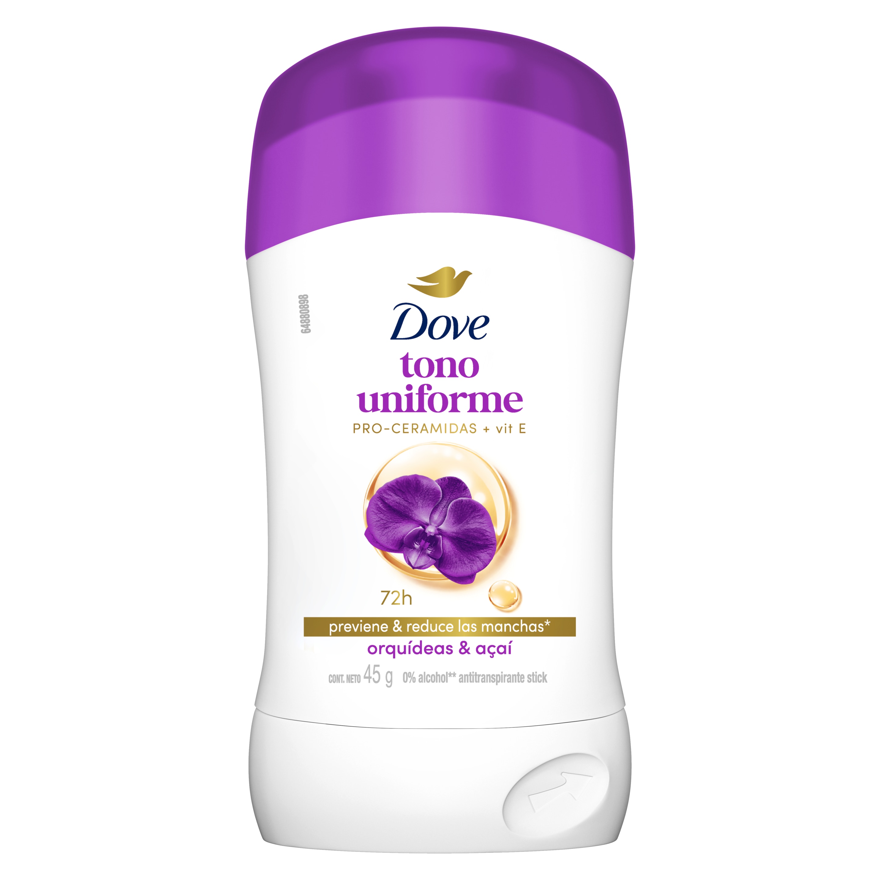 Desodorante en barra Dove tono uniforme orquídeas packshot