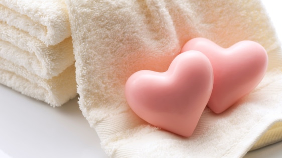 Heart shaped soap bar