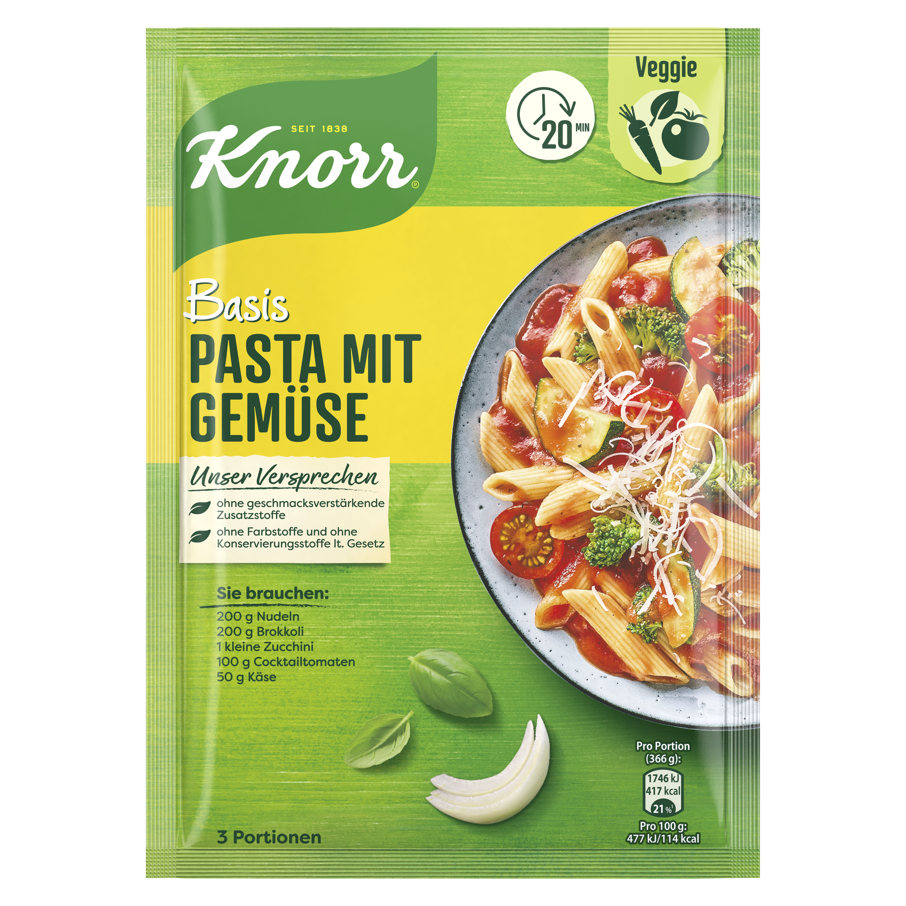 Knorr Basis für Pasta mit Gemüse 3 Portionen