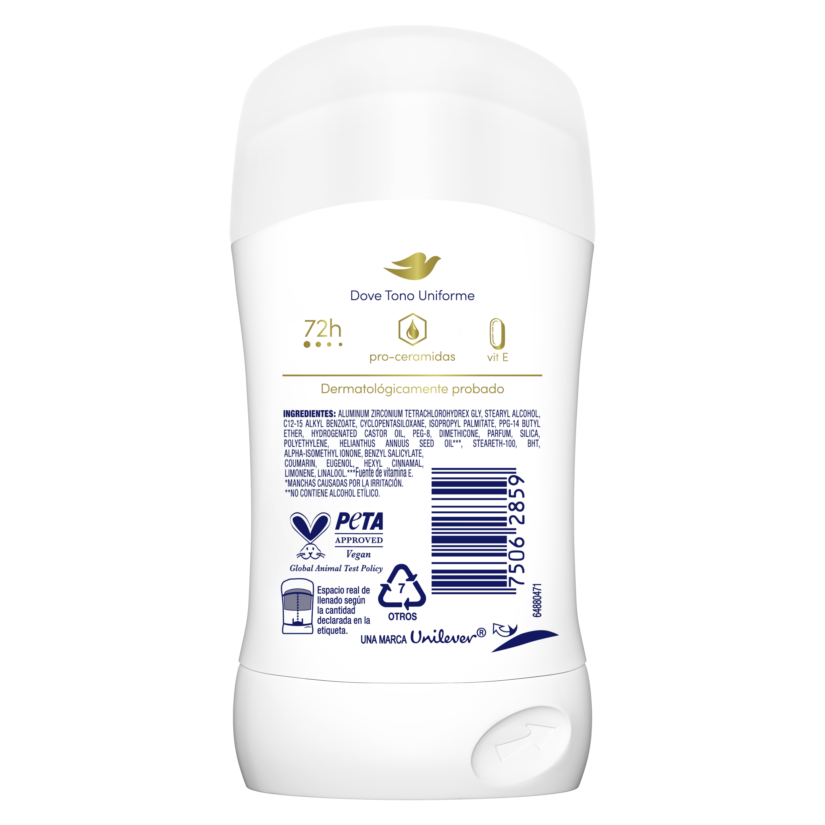 Antitranspirante en Barra Dove Tono Uniforme Coco 45g