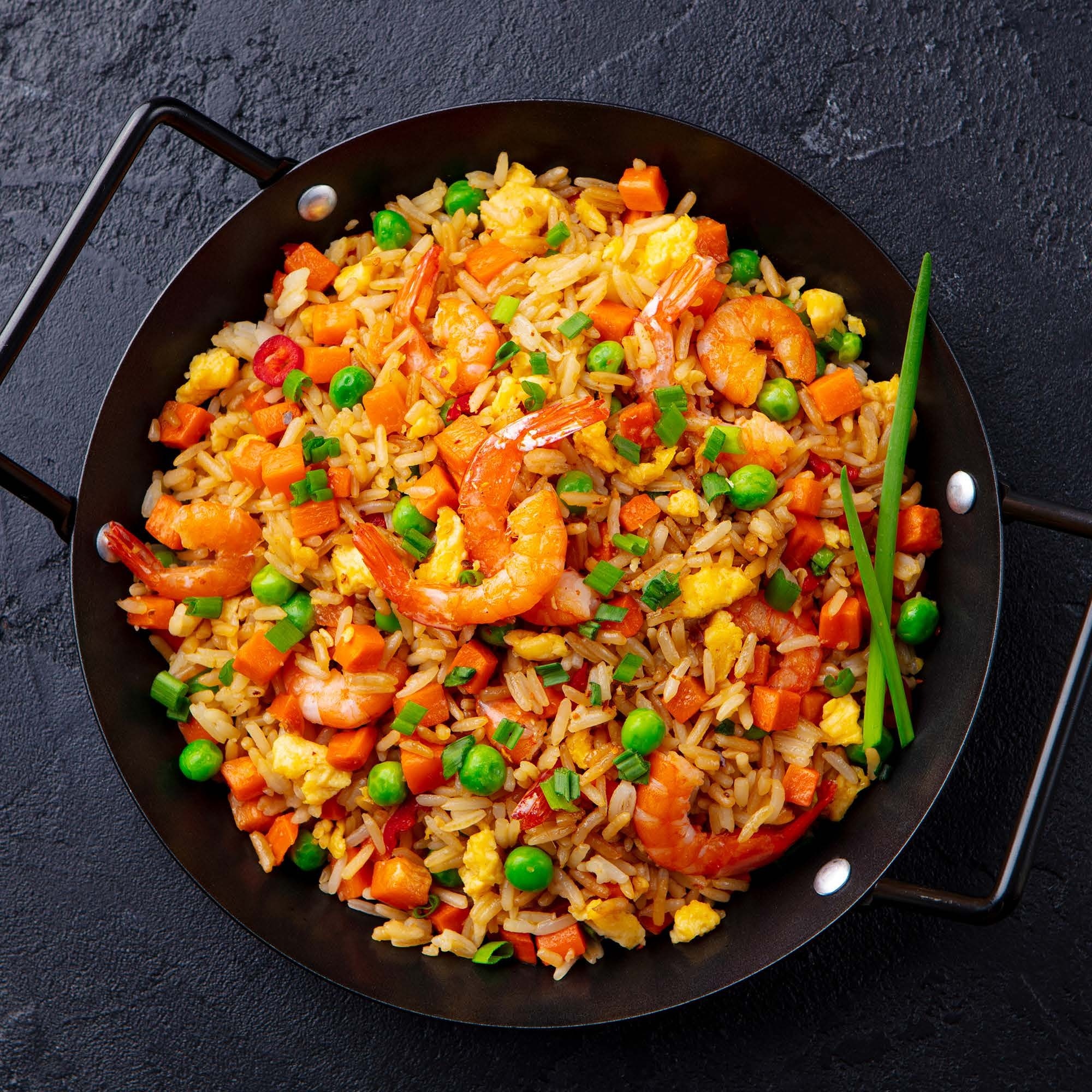 Rice stirfry with shrimp