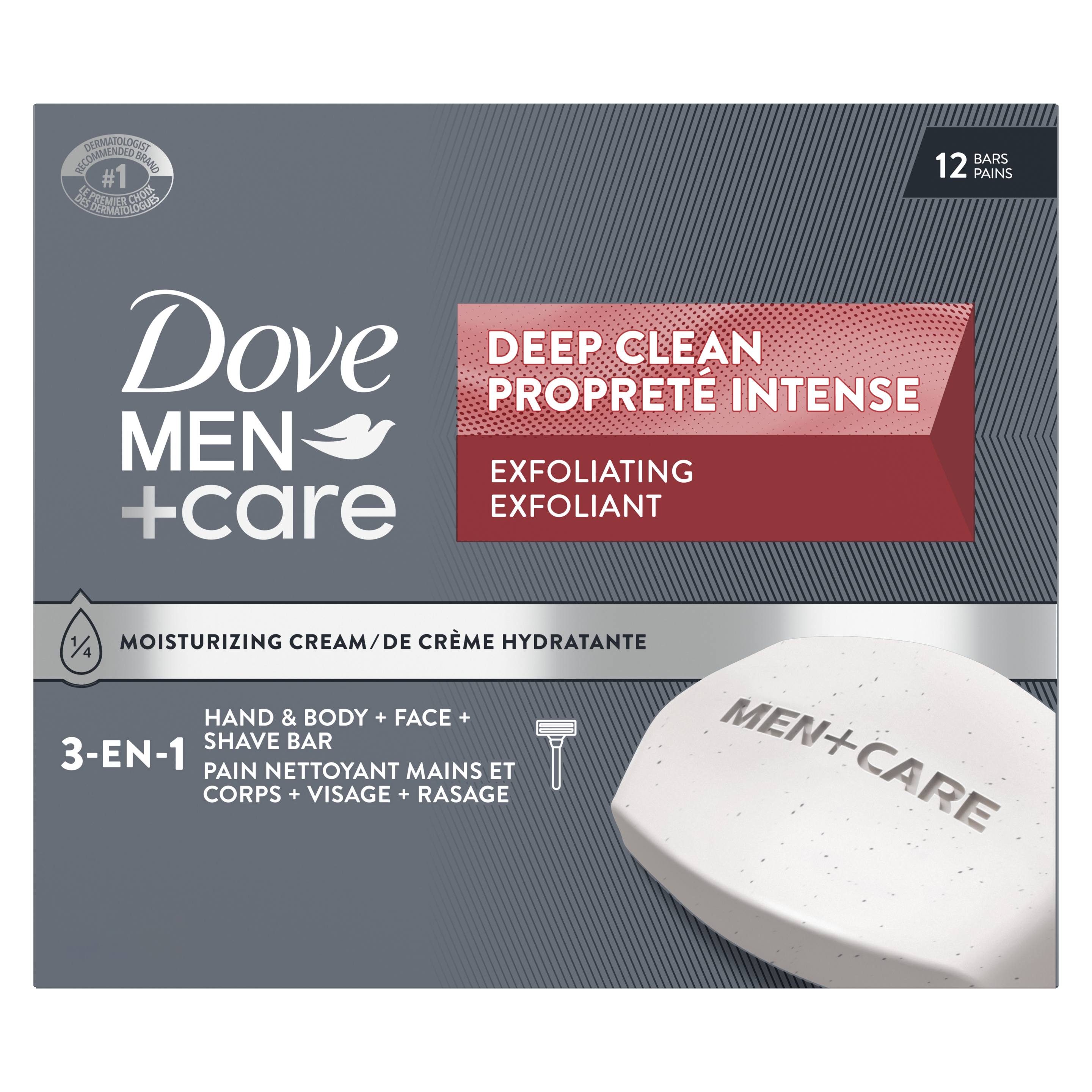 Men+Care Deep Clean Purifying Grains Body and Face Bar 12x106g