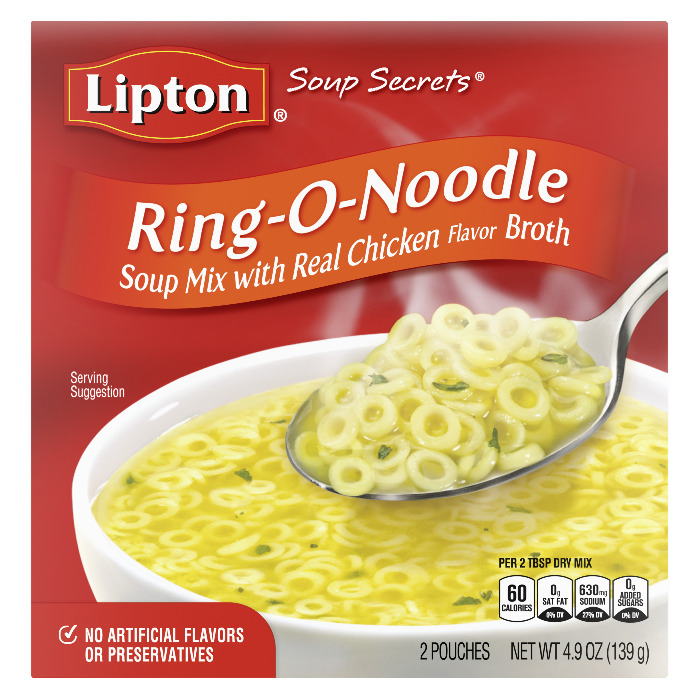 Lipton Ring-O-Noodle Chicken Flavor Soup Mix packshot