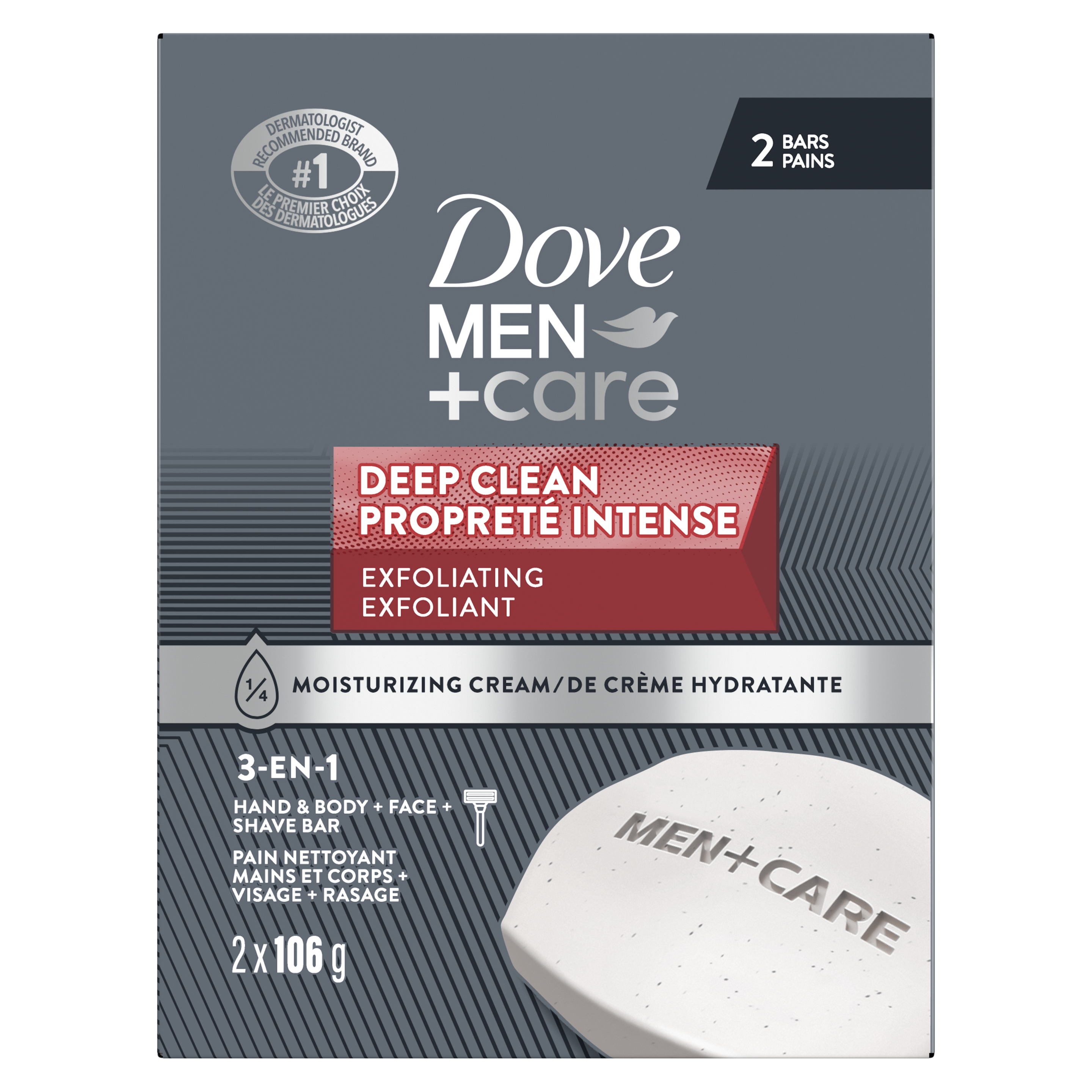 Men+Care Deep Clean Purifying Grains Body and Face Bar 2x106g