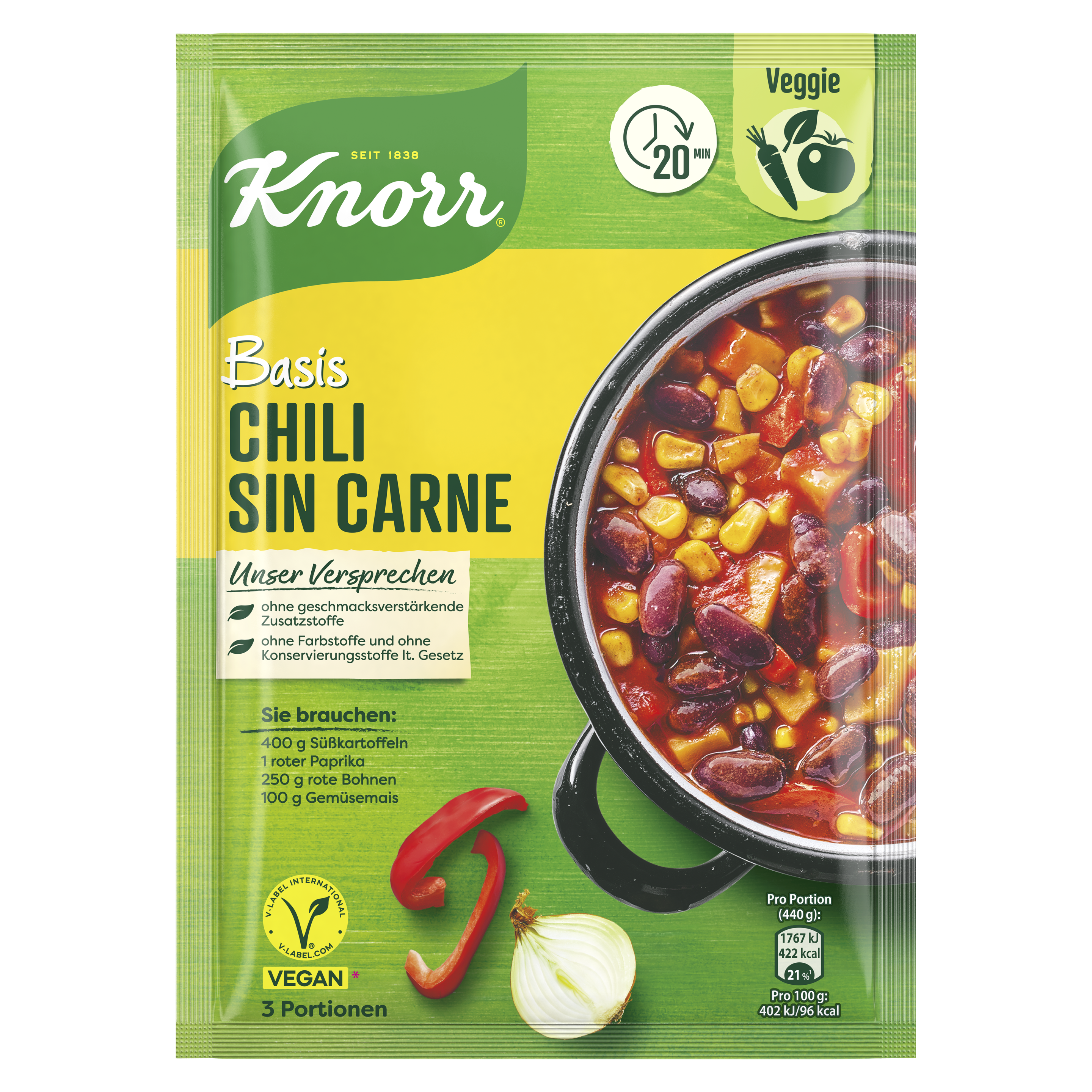 Knorr Basis für Chili Sin Carne 3 Portionen
