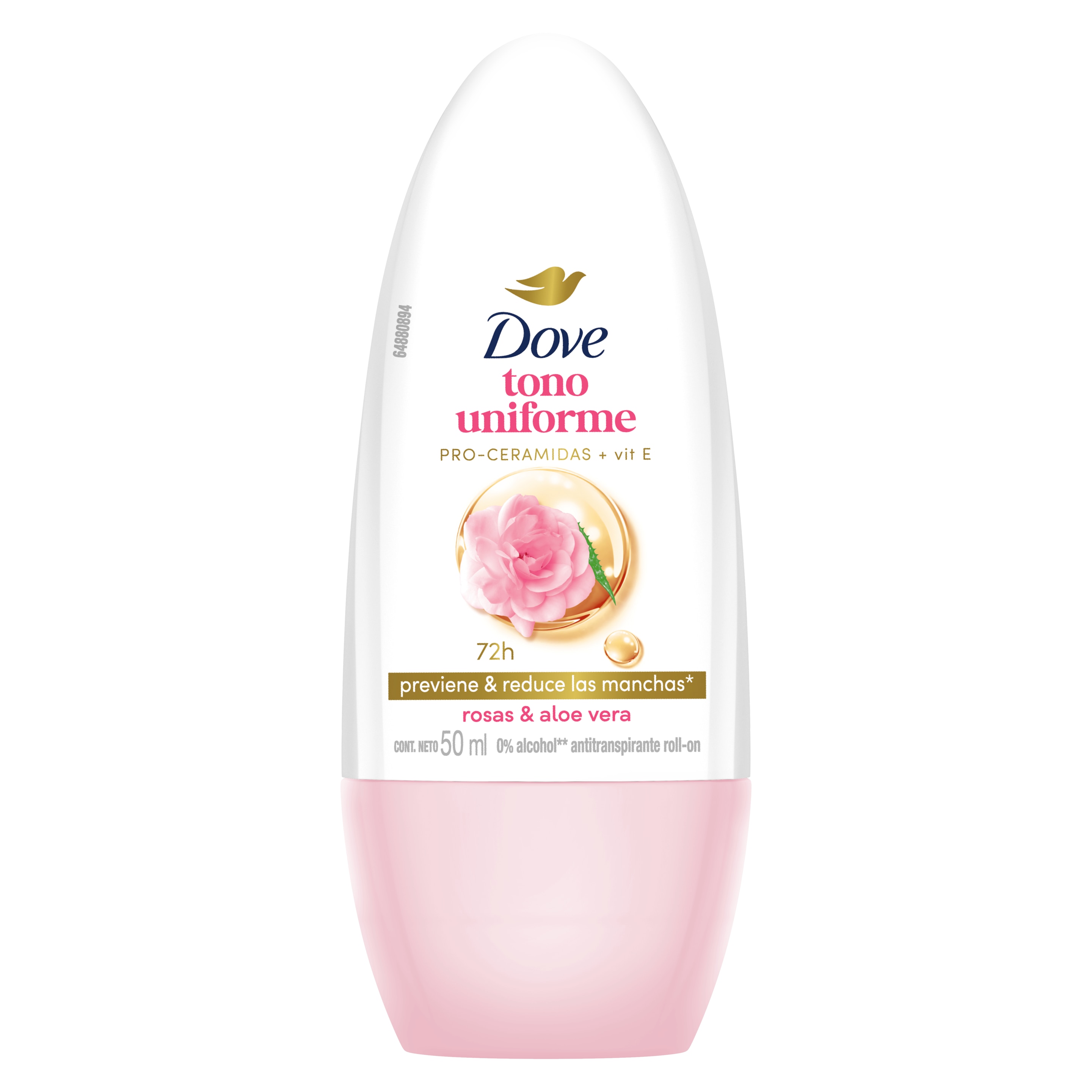 Dove® Antitranspirante en Roll-On Tono Uniforme Rosas - Disfruta su fórmula con vitamina E. packshot