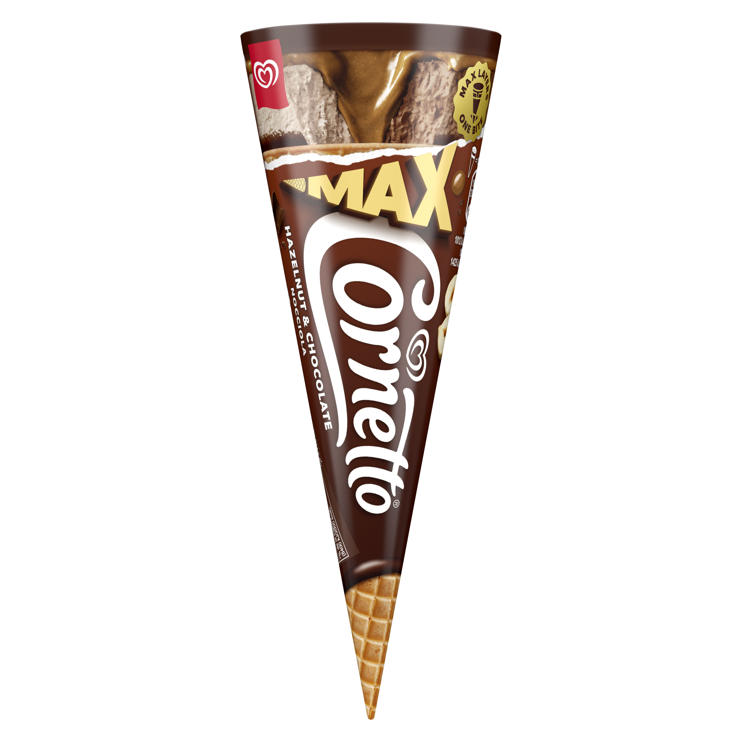 Cornetto Max Hasselpähkinä & Suklaa packshot