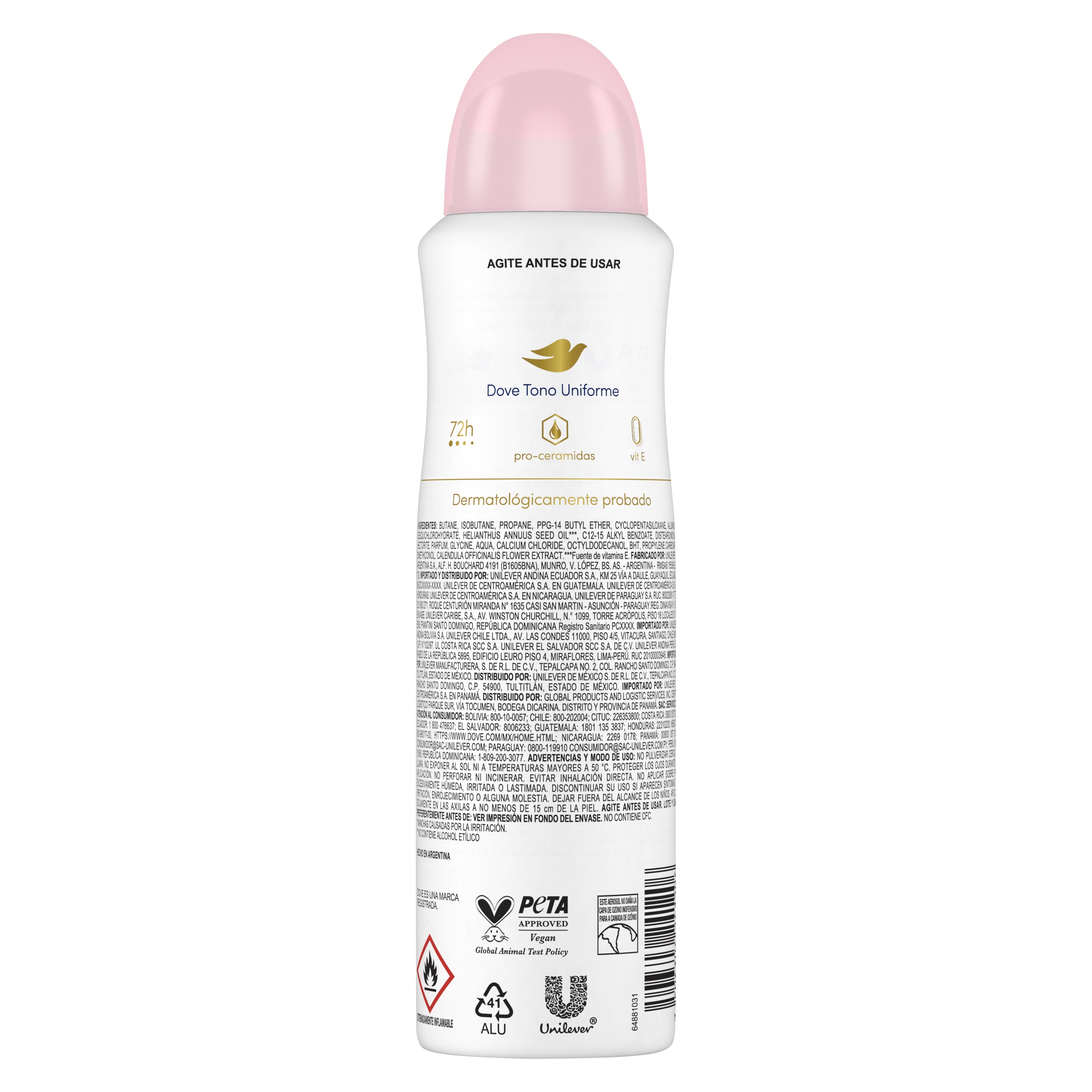 Antitranspirante en Aerosol Dove Tono Uniforme Rosas 150ml