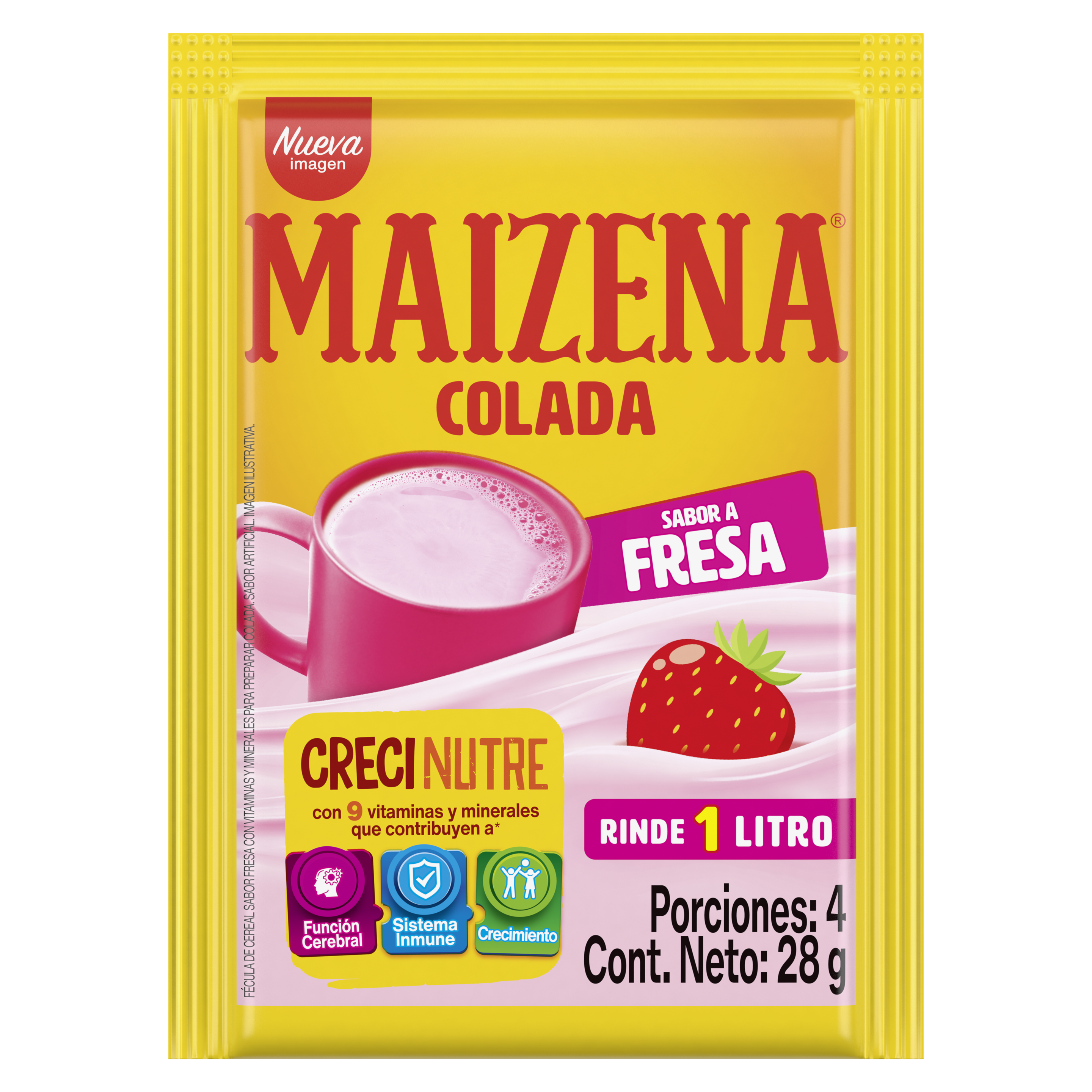 Maizena colada de Fresa con vitaminas y minerales 28g packshot