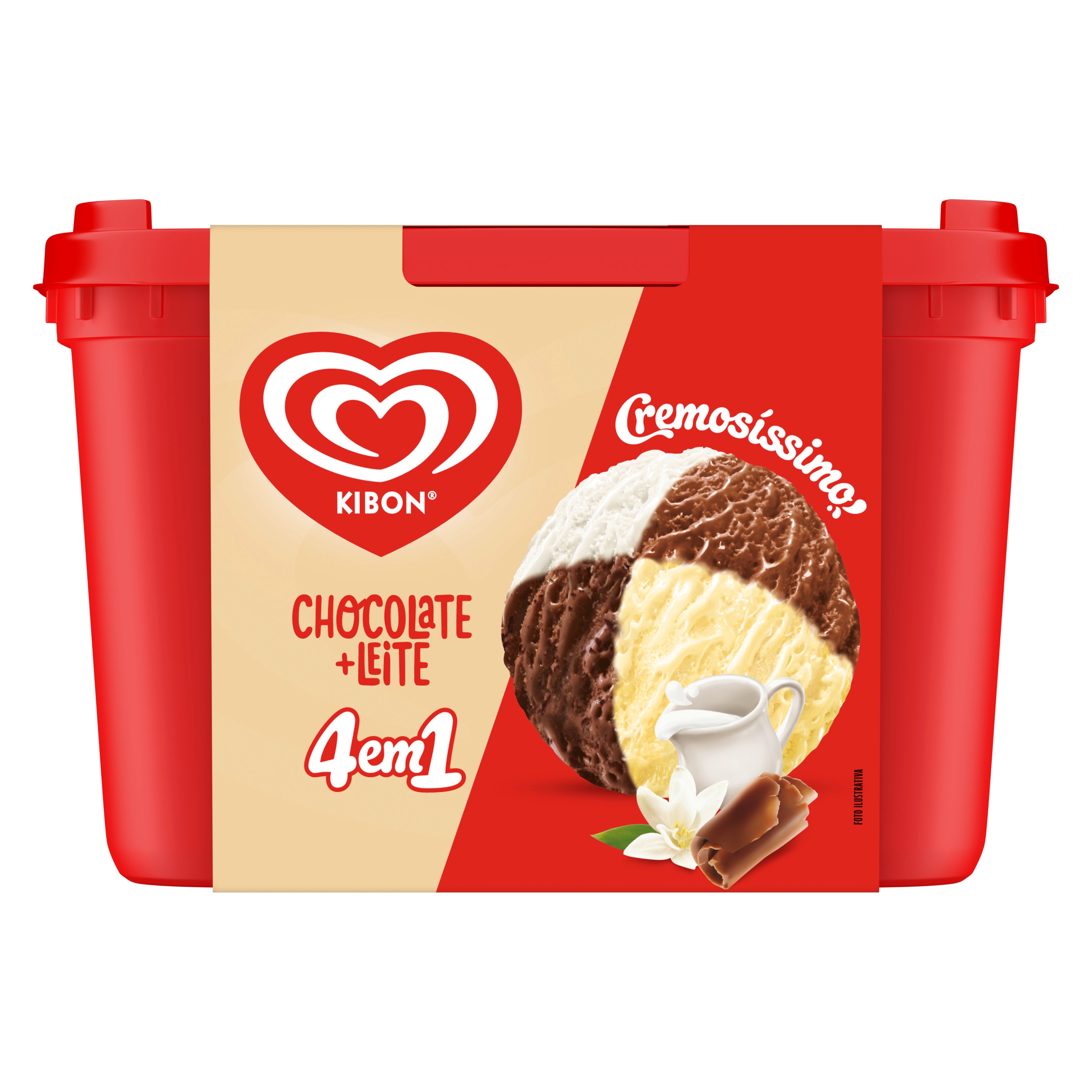 Pote do sorvete cremosíssimo 4 em 1 chocoleite
