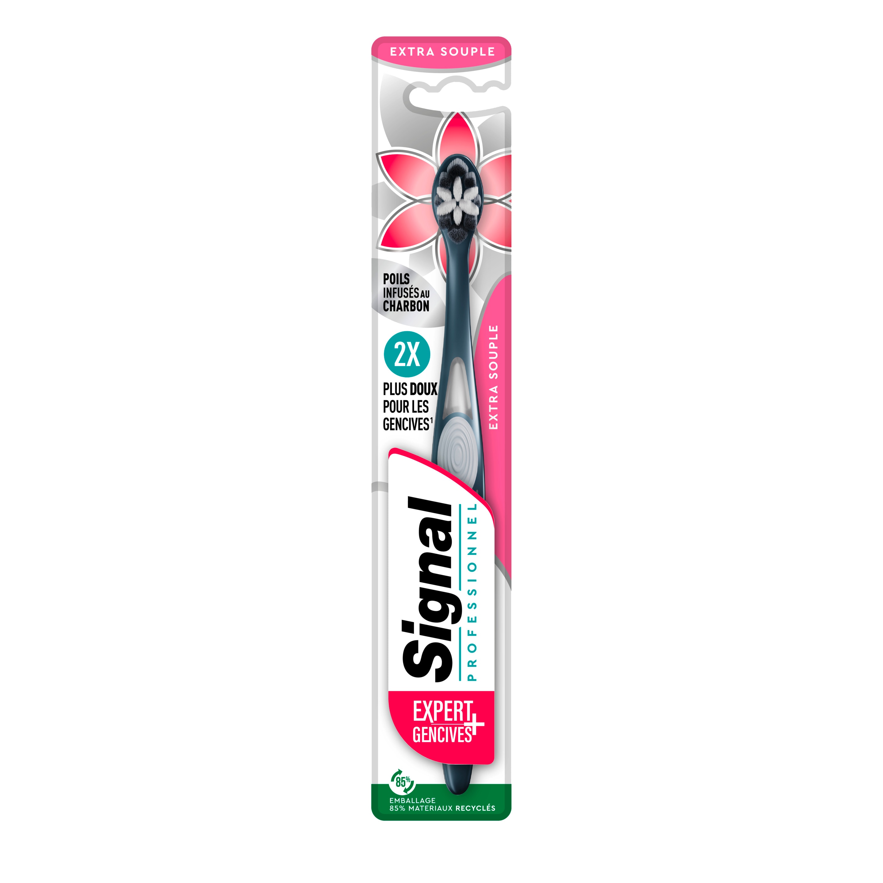 Signal Professionnel Brosse à dents Expert Gencives + Charbon Extra Souple