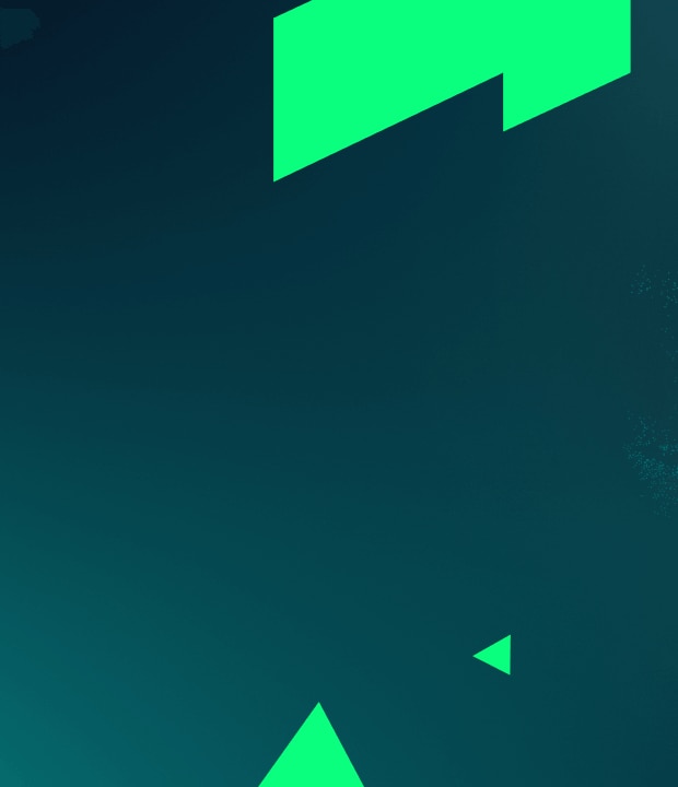 Plano de fundo em tons de verde e formas poligonais