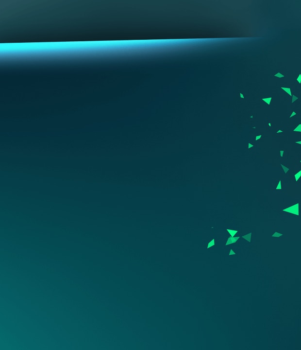 Plano de fundo em tons de verde e formas poligonais