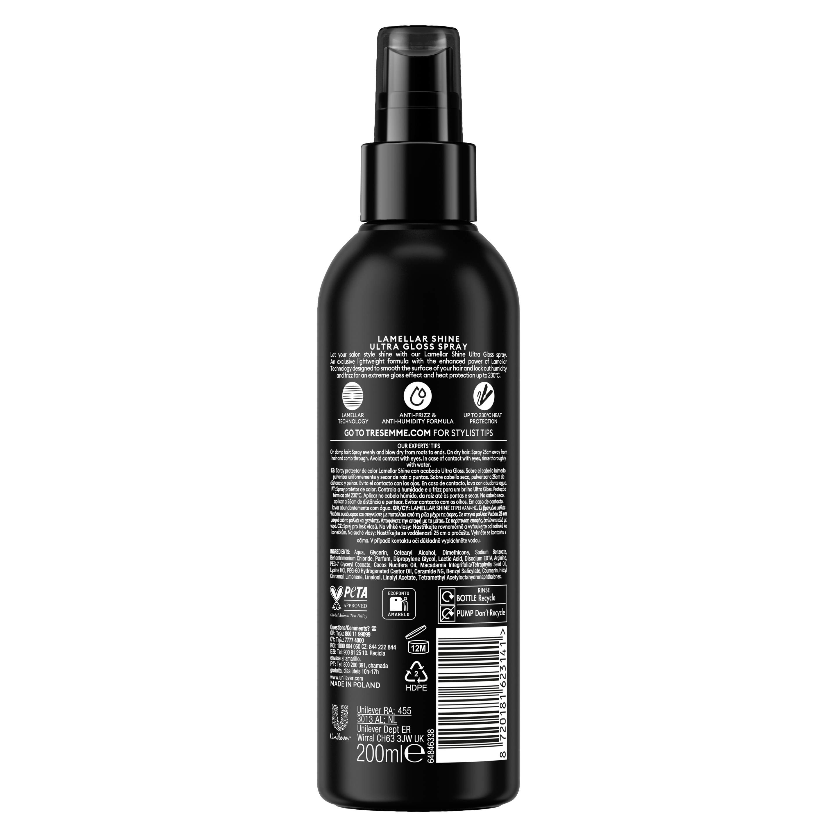 TRESemme Lamellar Shine Ultra Gloss Hair Shine Spray 200ml