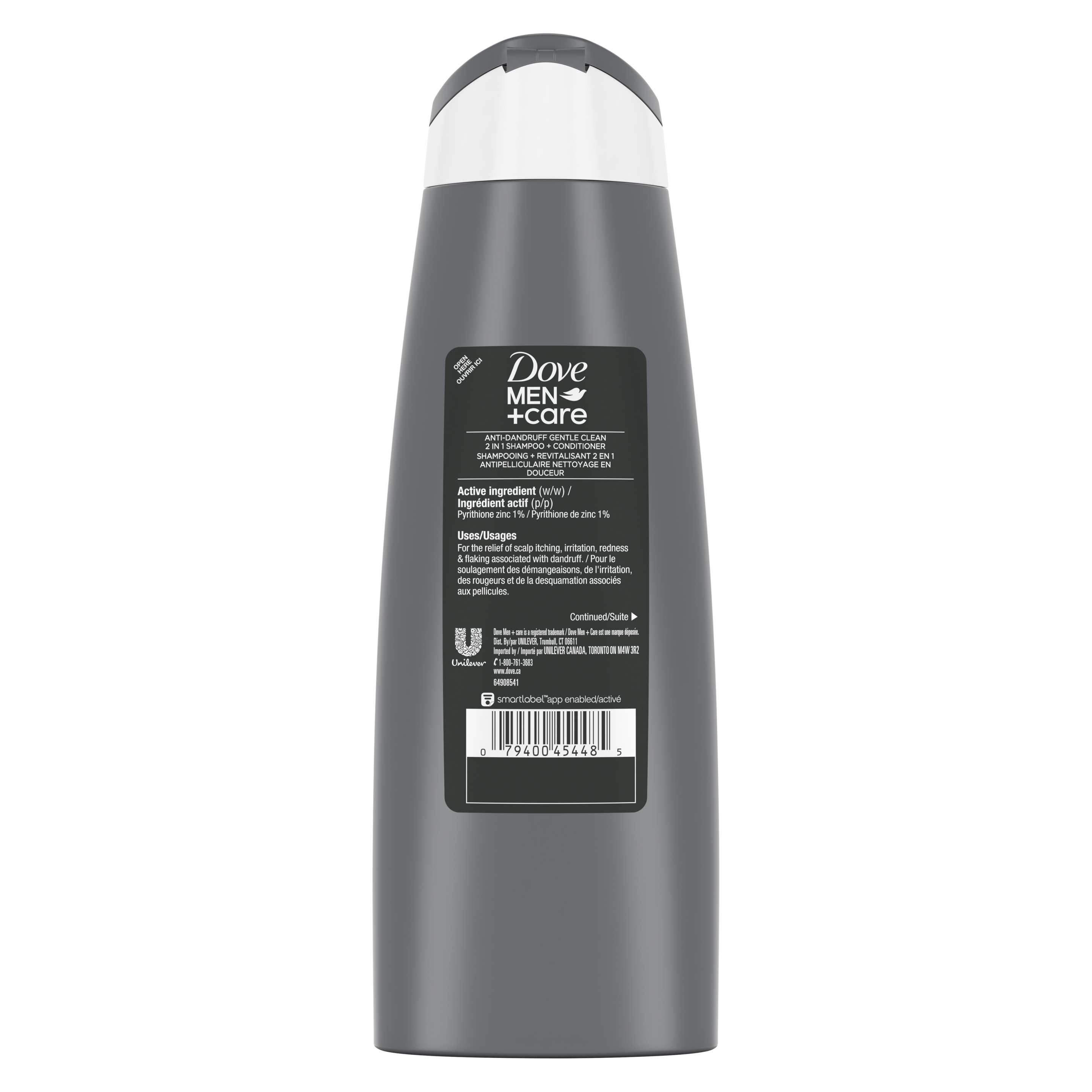 Shampooing-revitalisant 2 en 1 Dove Men+Care Derma+Care Scalp Cuir Chevelu Nettoyage en douceur