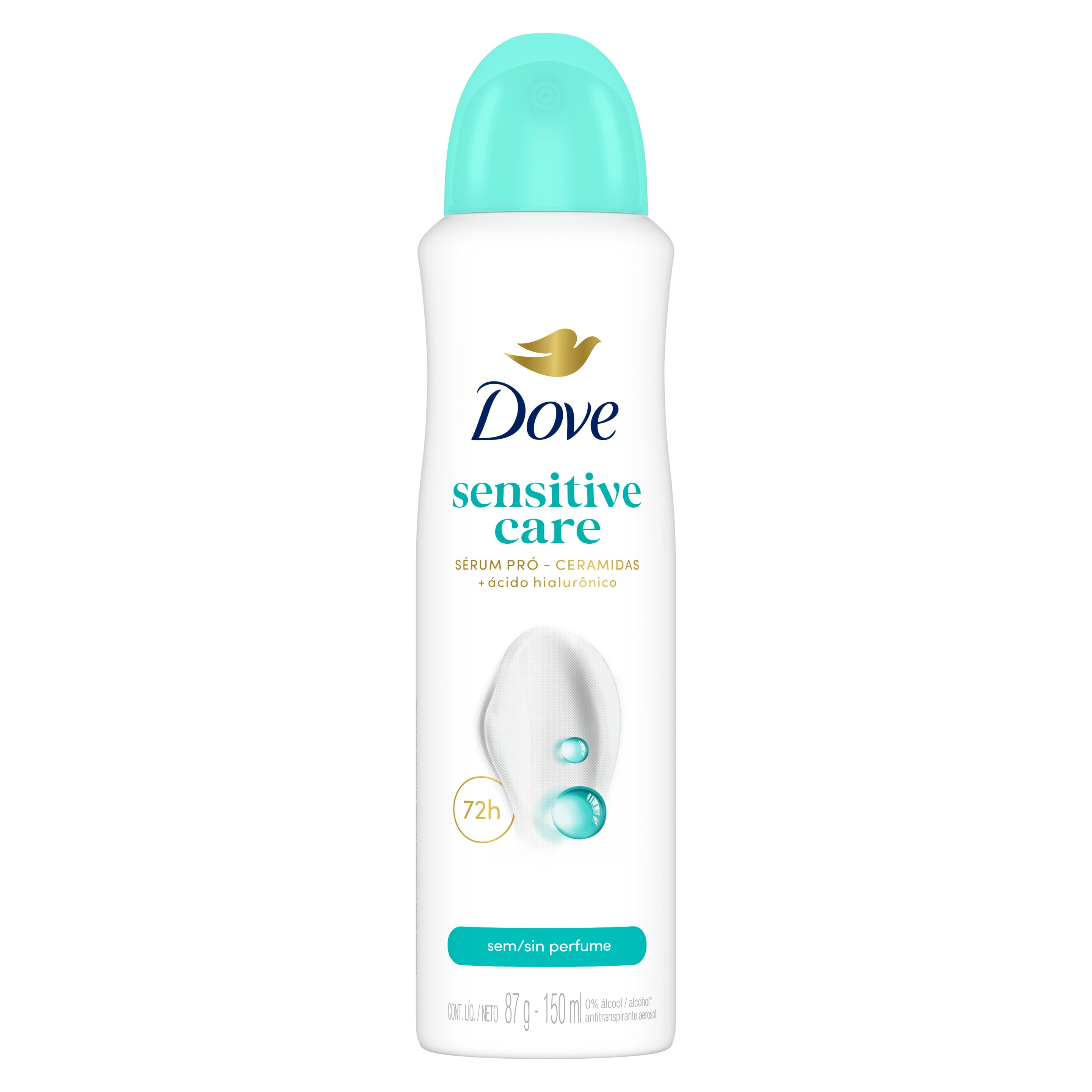 Antitranspirante Dove aerosol SIN PERFUME 150ml para axilas humectadas