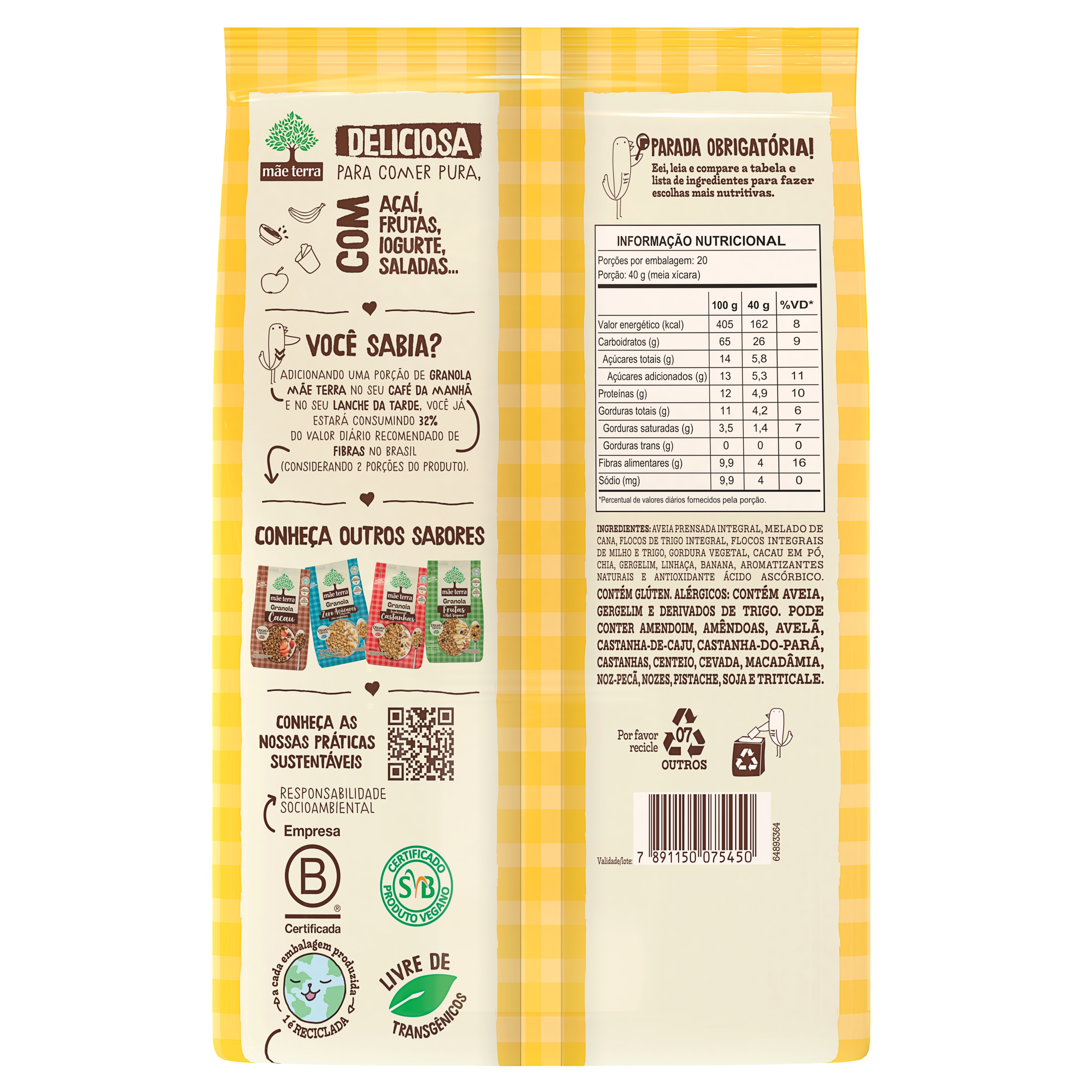 Granola Banana e Cacau