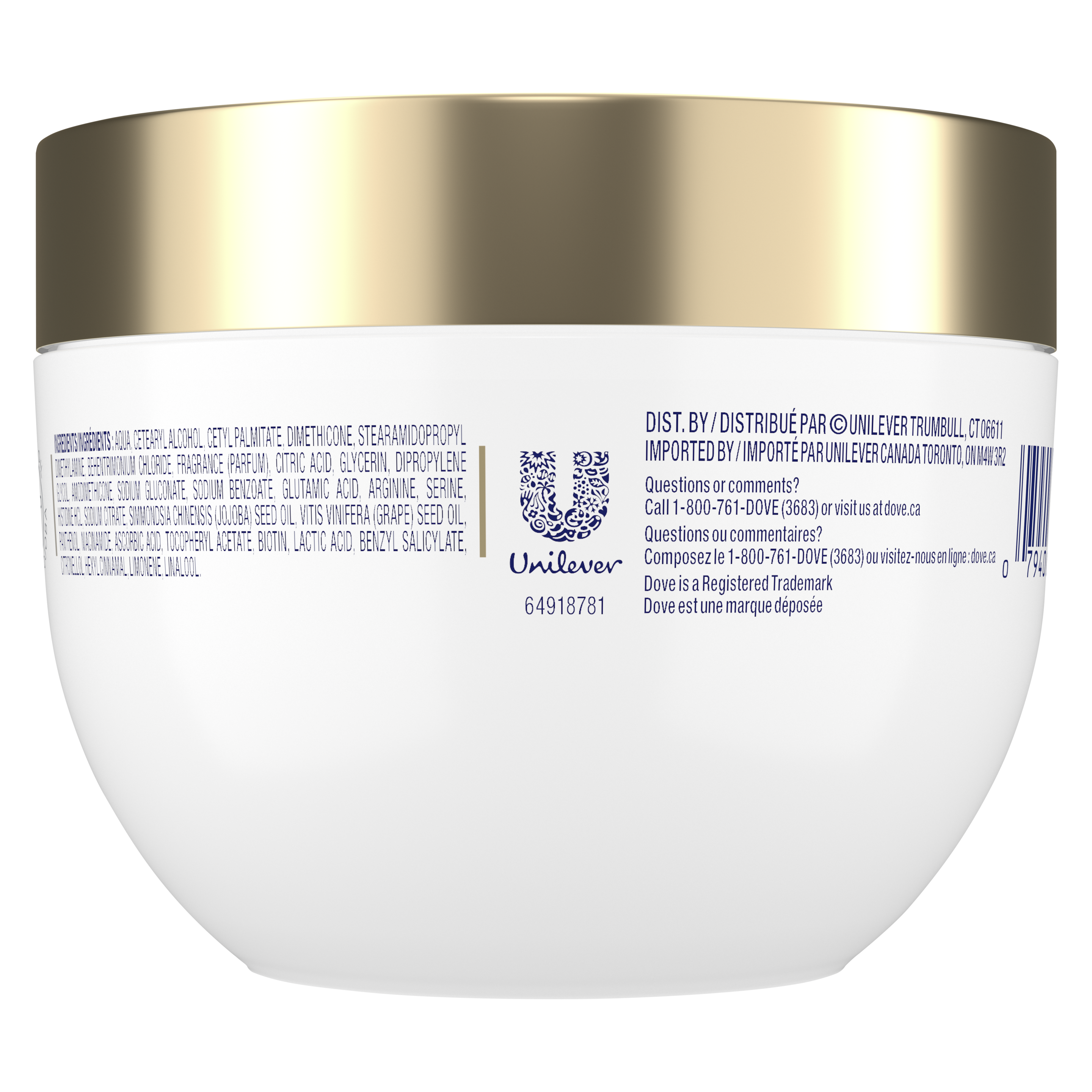 Masque crème 10 en 1 Répare boucles aux acides aminés Dove Thérapie dommages