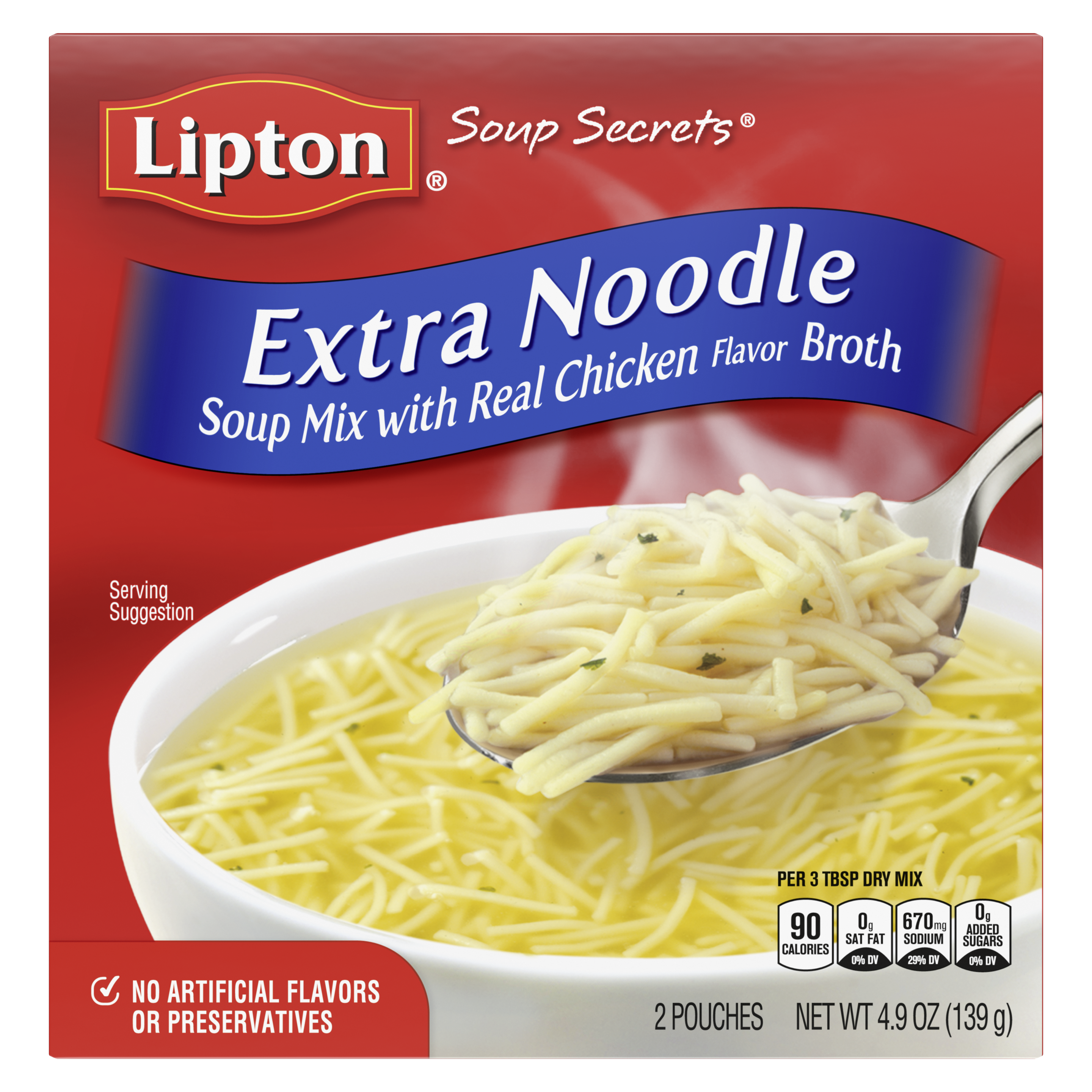 Lipton Extra Noodle Chicken Flavor Soup Mix packshot