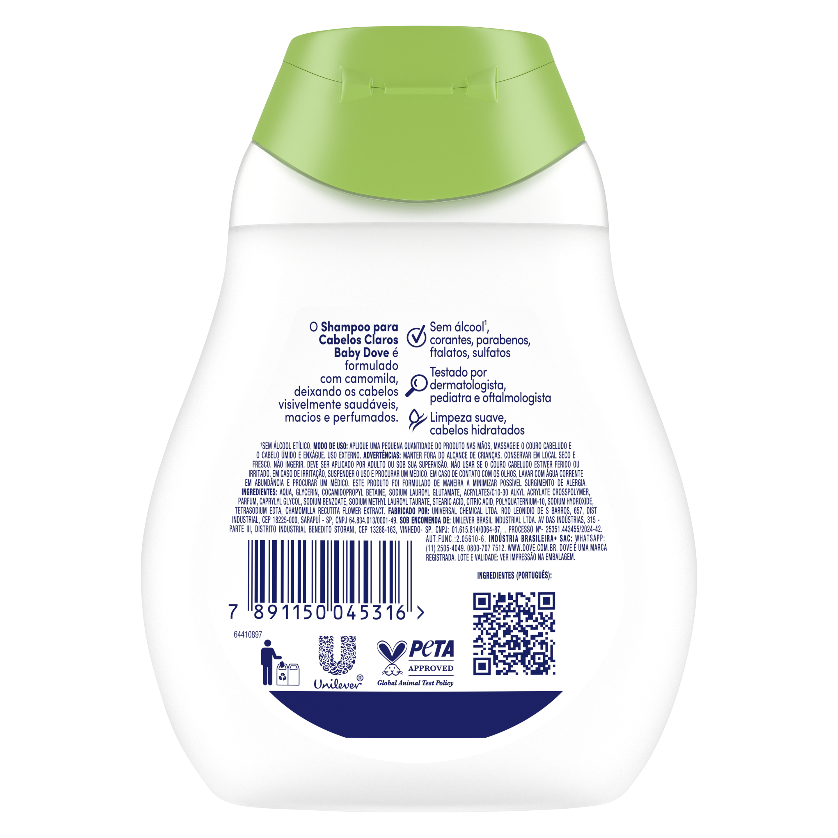 Shampoo para Cabelos Claros de Glicerina Baby Dove