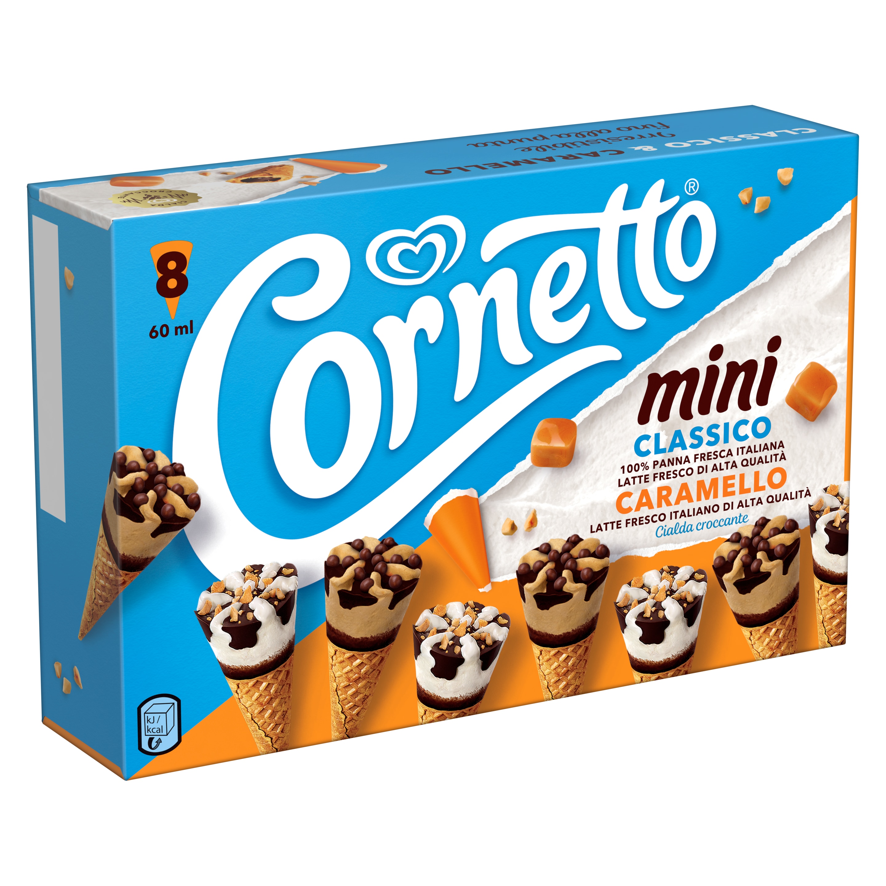 CORNETTO MINI CLASSICO E CARAMELLO X8