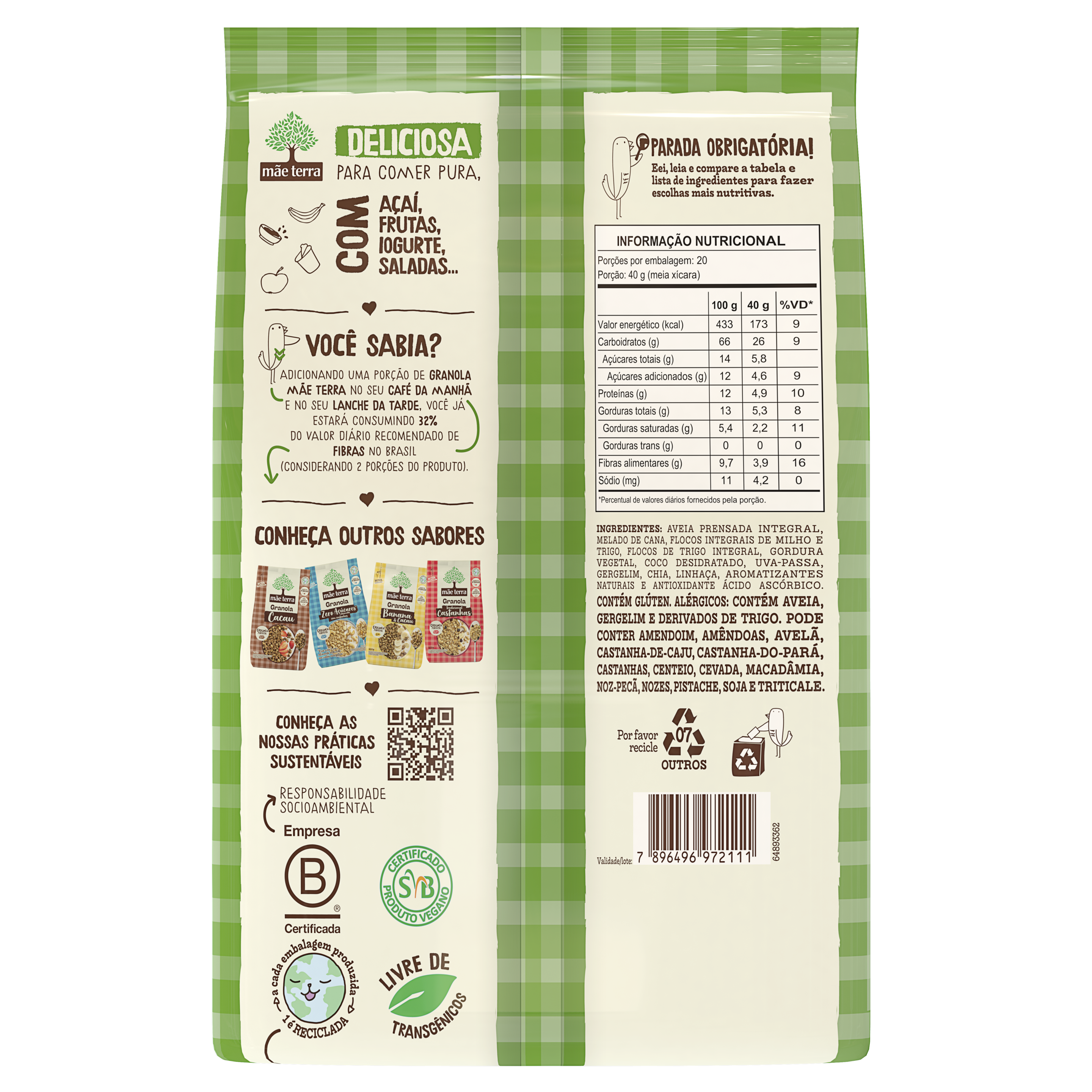 Granola Frutas e Mel Vegano