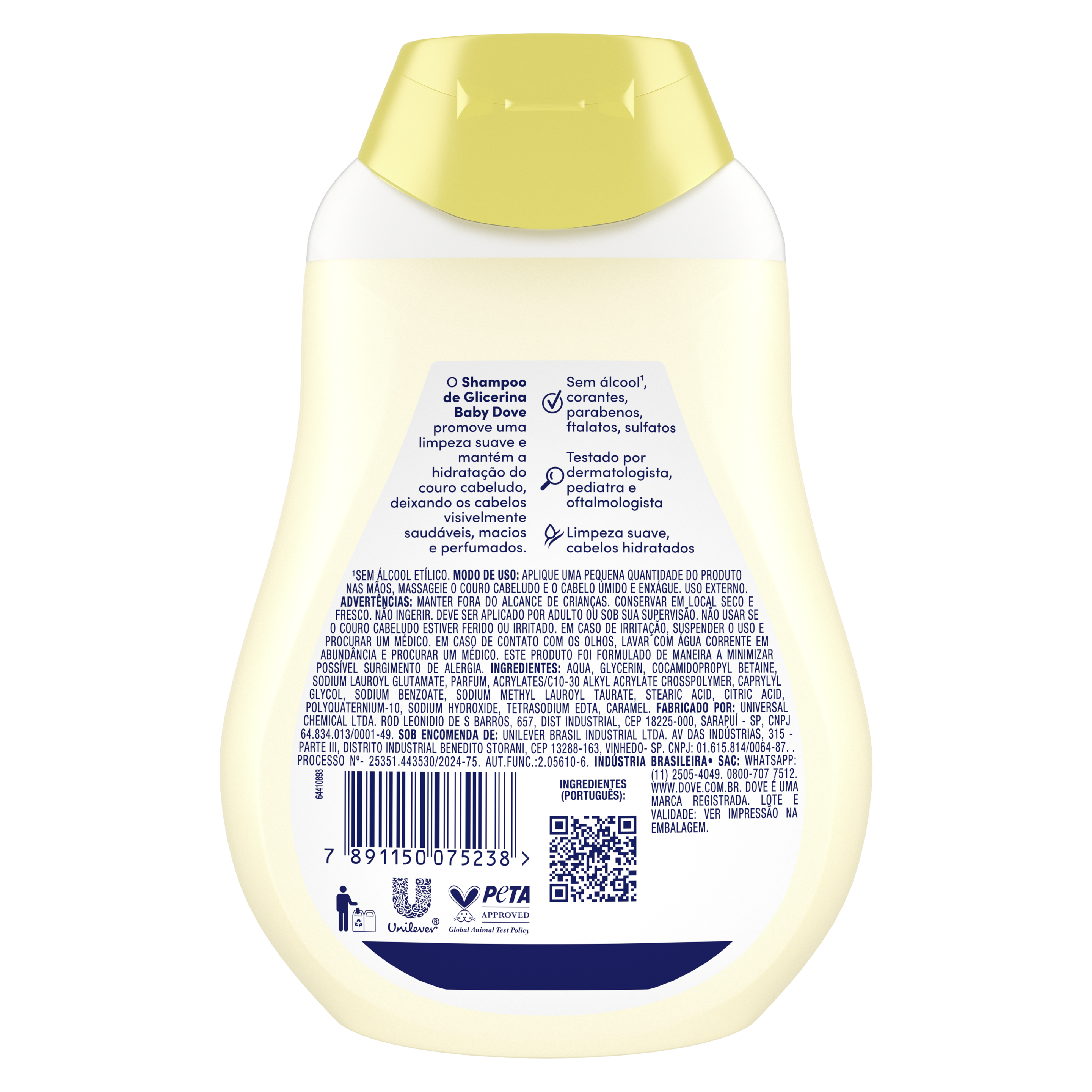 Shampoo de Glicerina Baby Dove Hidratação Glicerinada