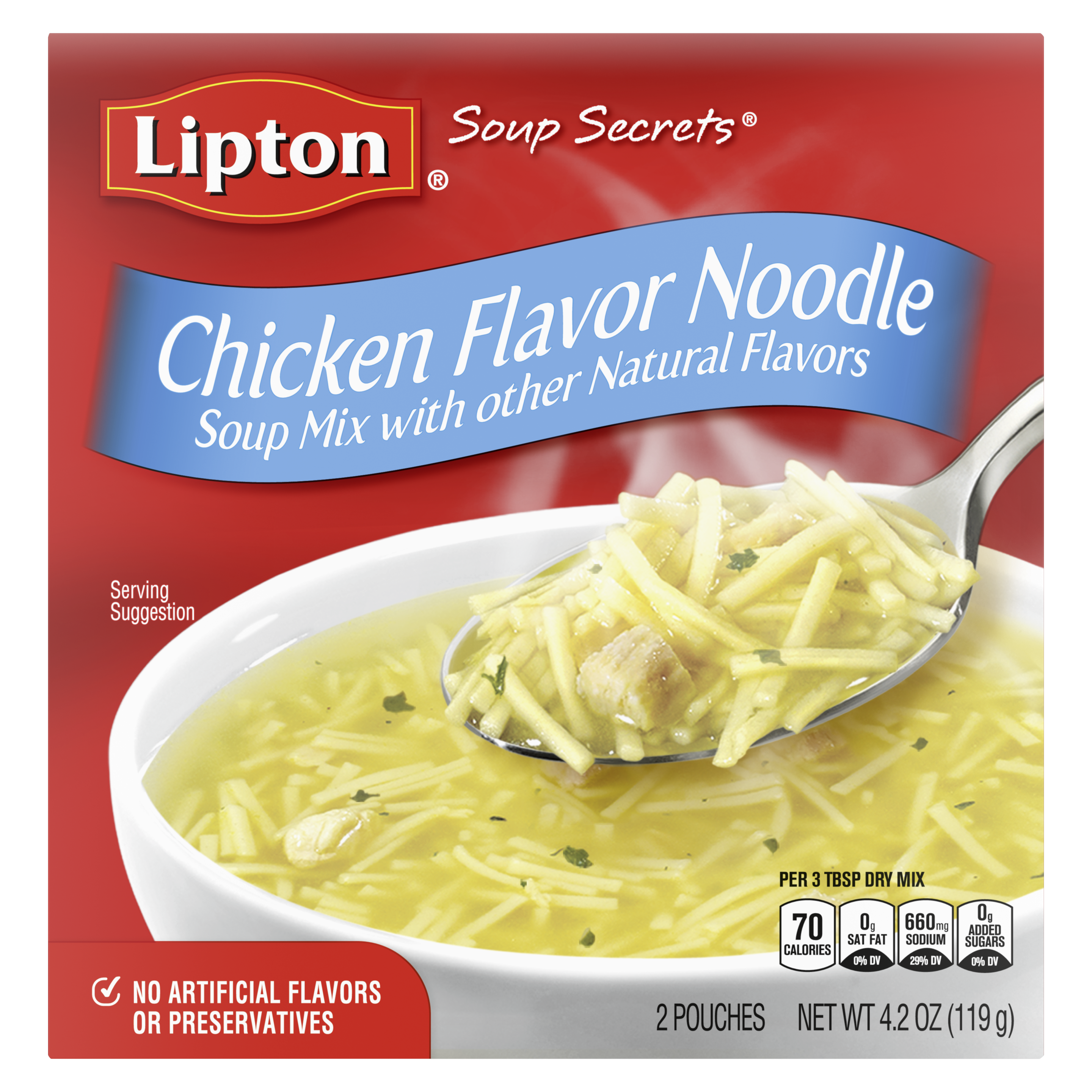 Lipton Chicken Flavor Noodle Soup Mix packshot