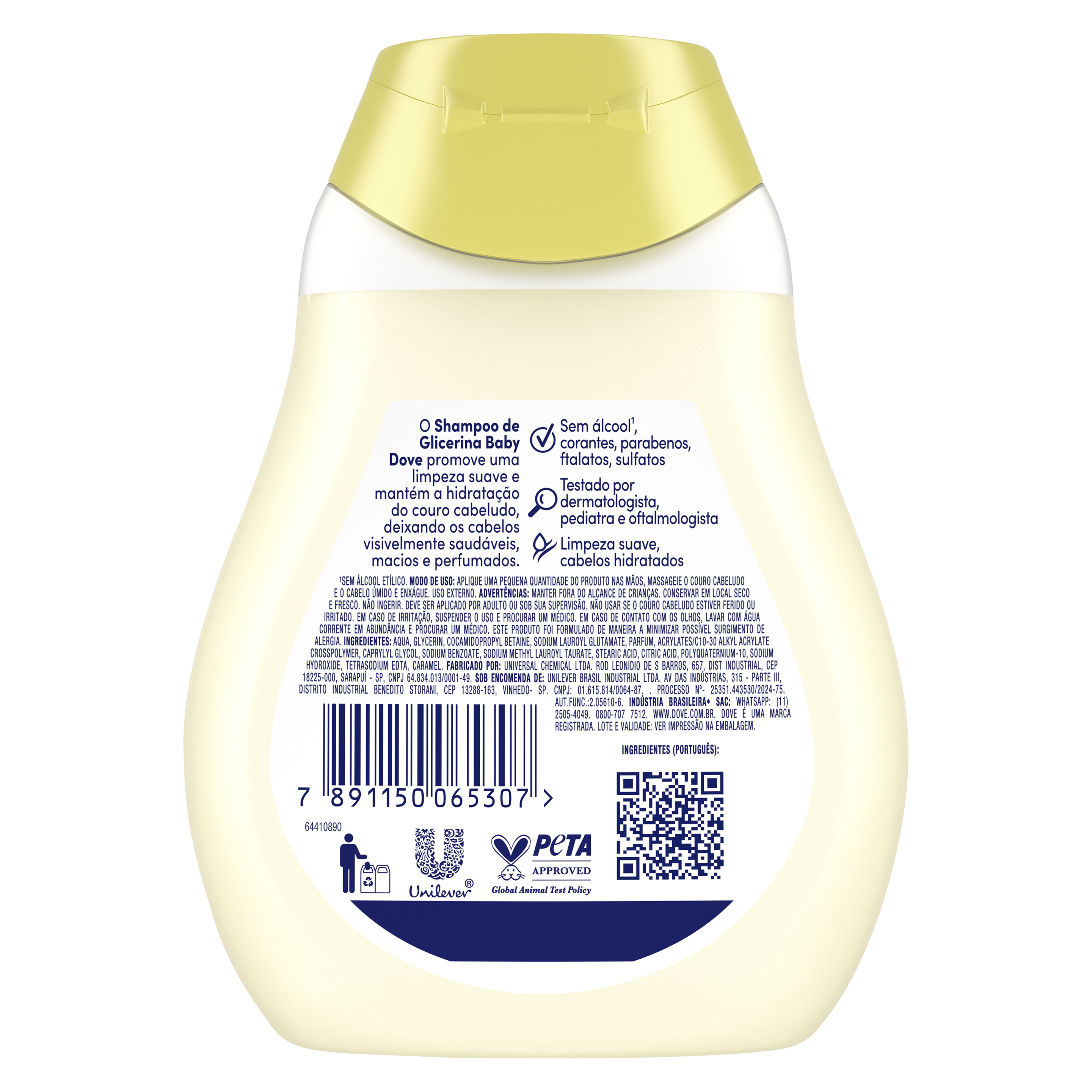 Shampoo de Glicerina Baby Dove Hidratação Glicerinada