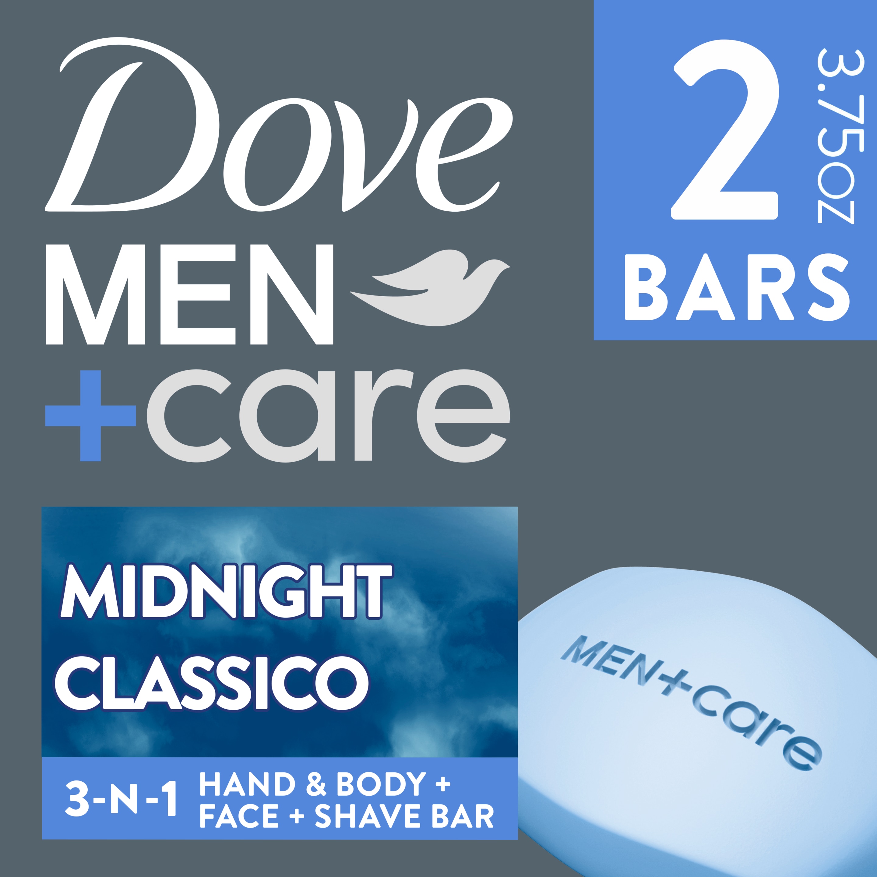 Men+Care 3N1 Midnight Classico Hand & Body, Face + Shave Bar packshot