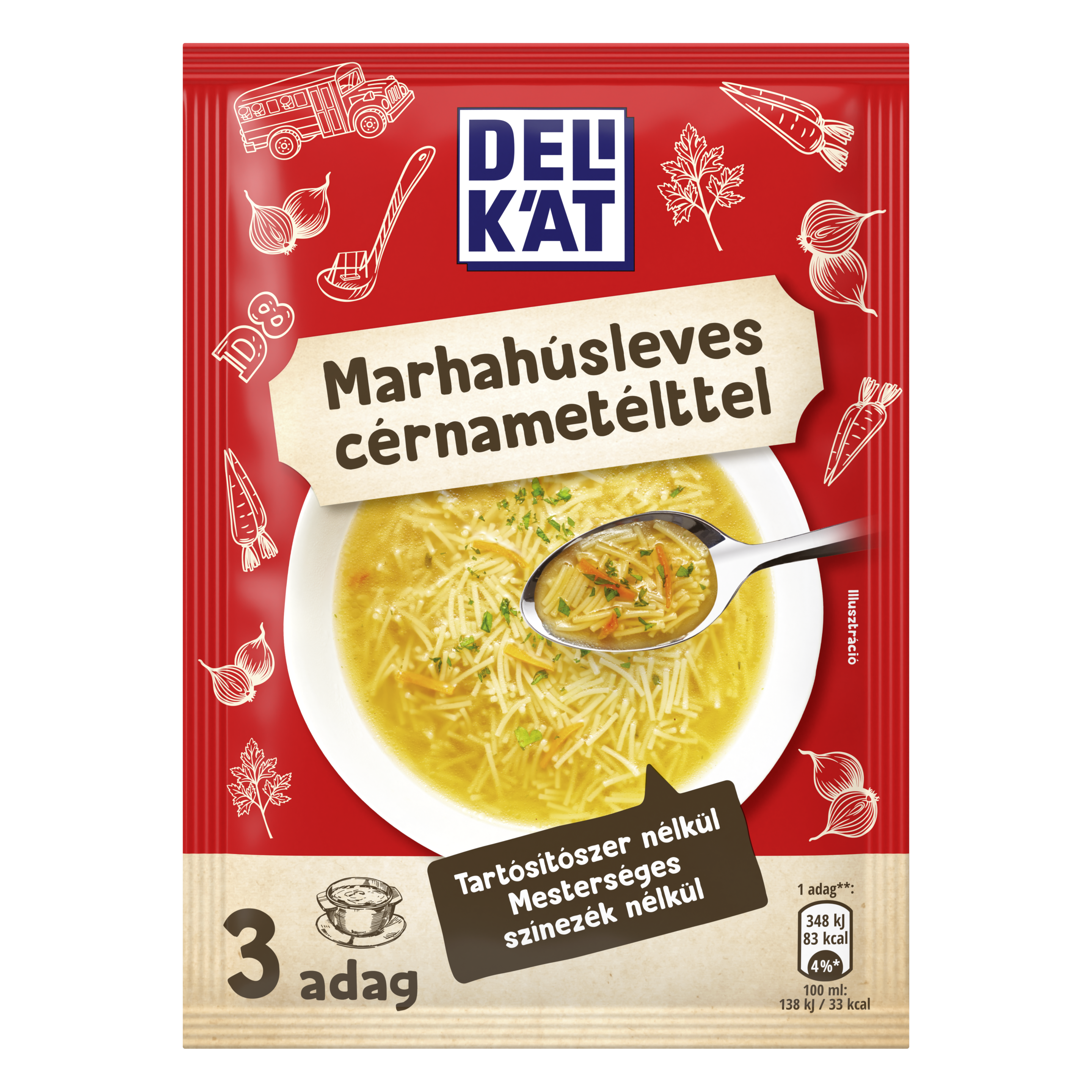 Delikát Marhahúsleves cérnametélttel 73g packshot