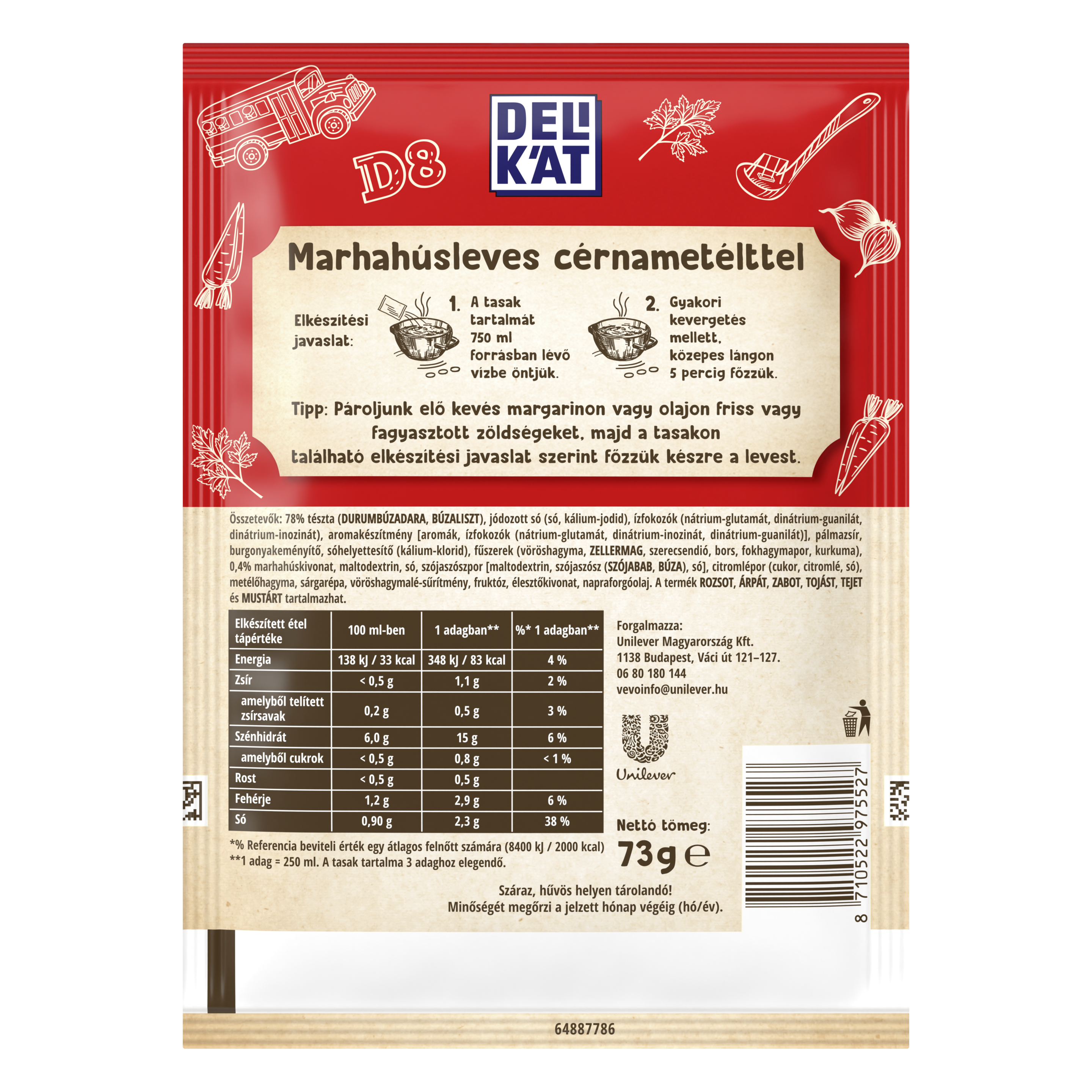 Delikát Marhahúsleves cérnametélttel