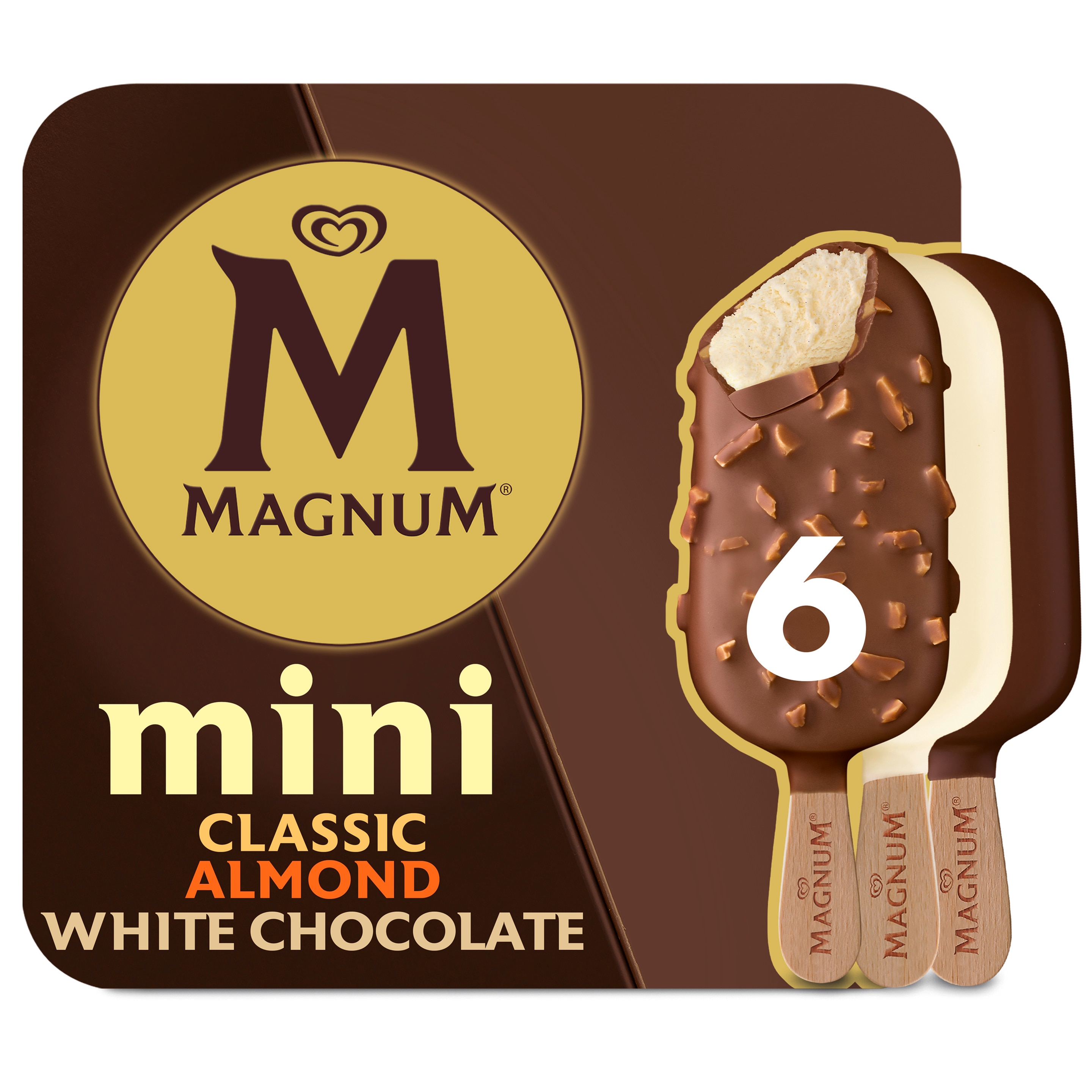 Magnum Mini Classic Mandel White Chocolate 6 x 55 ml - Magnum Deutschland packshot