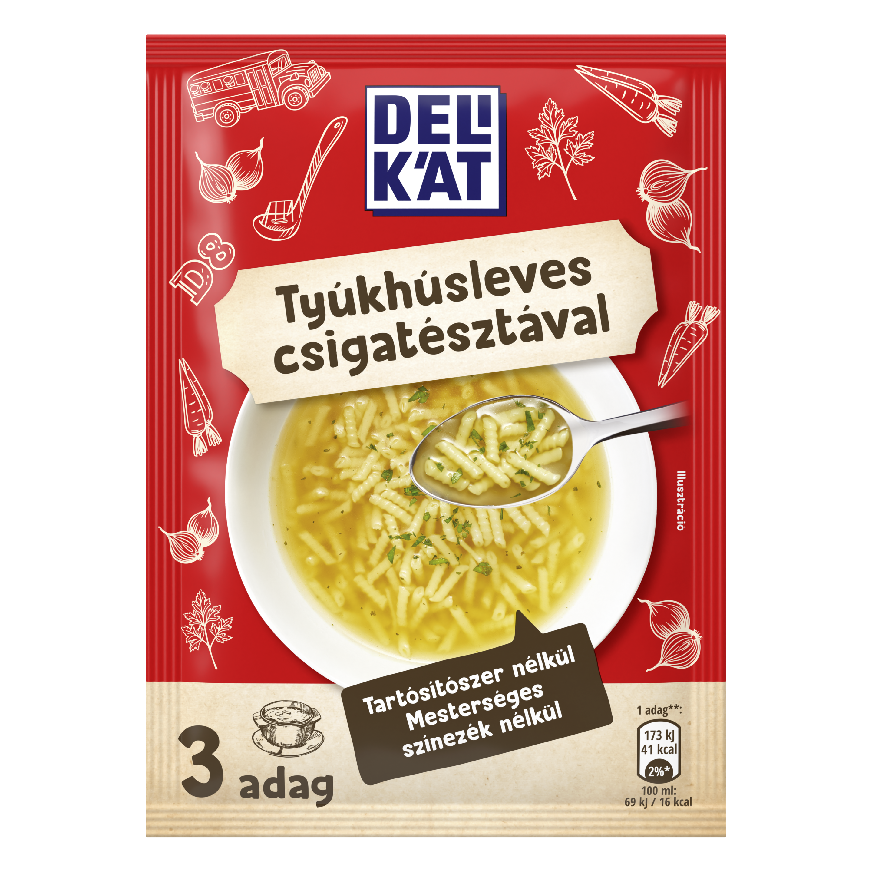 Delikát Tyúkhúsleves csigatésztával 40g packshot