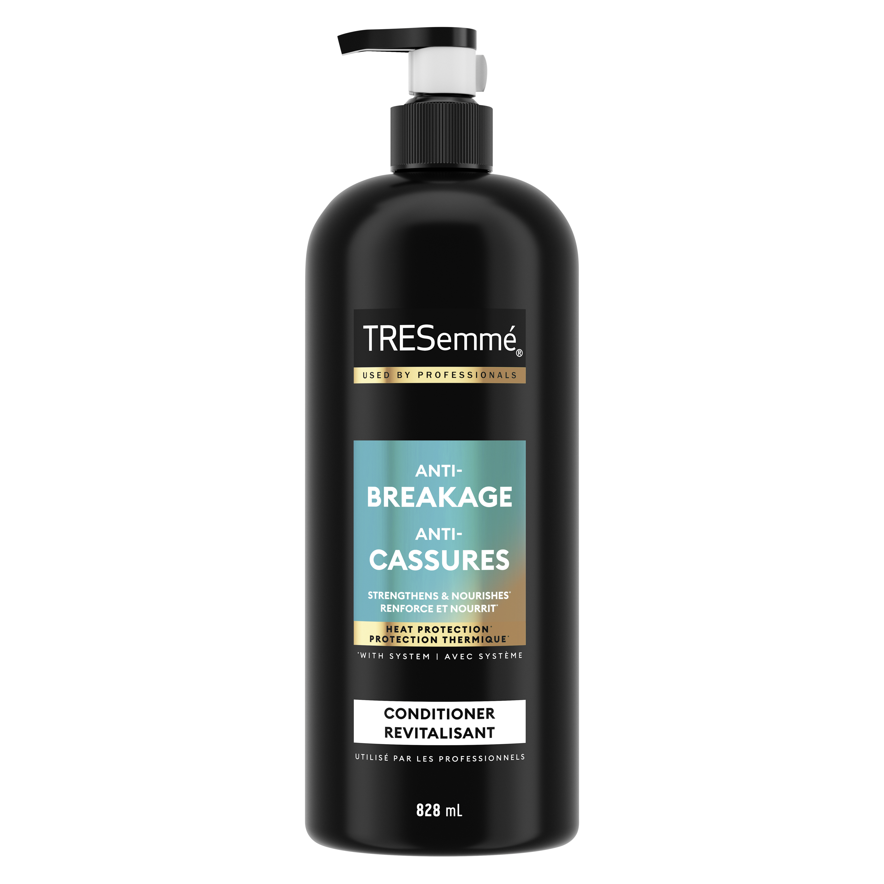 Image de l'avant de la bouteille de TRESemmé® Anti-Breakage Conditioner de 828 ml