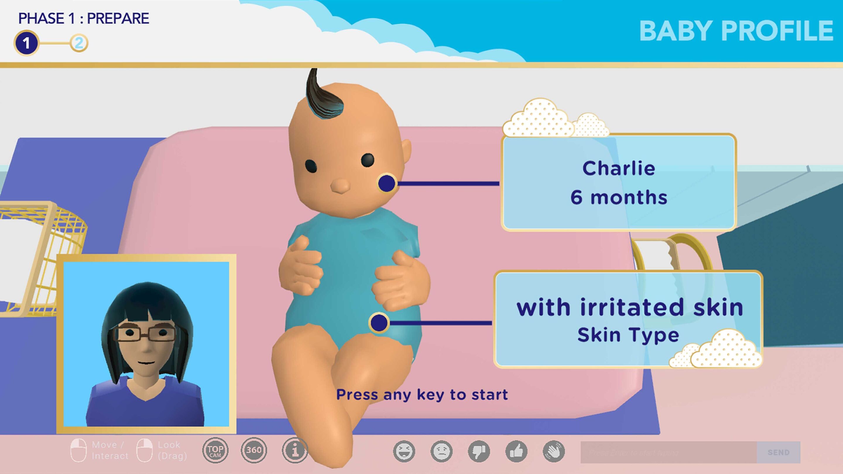 3D image of mom and baby on diaper table