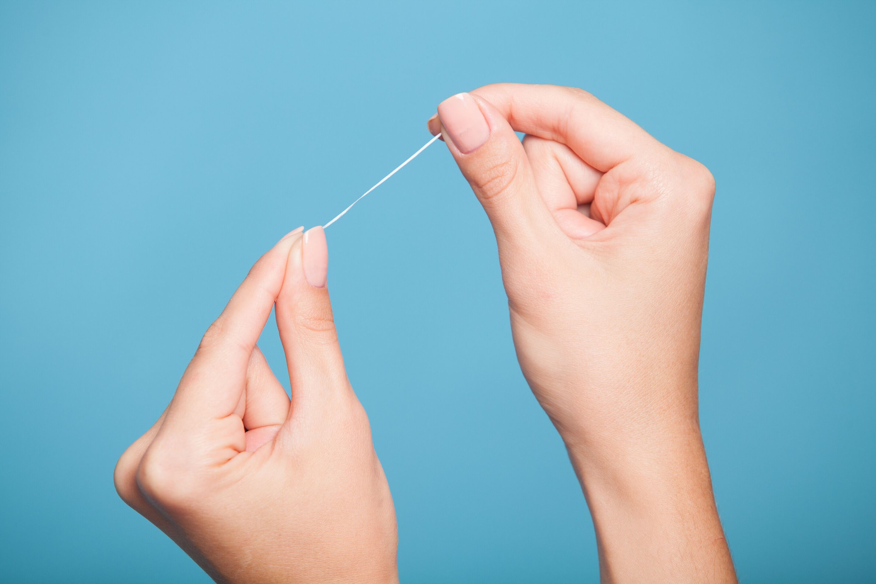 Teeth cleaning thread.