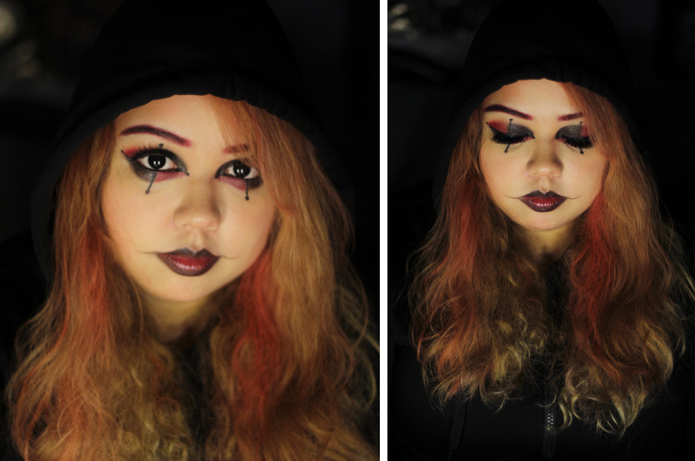 Clown makeup on woman