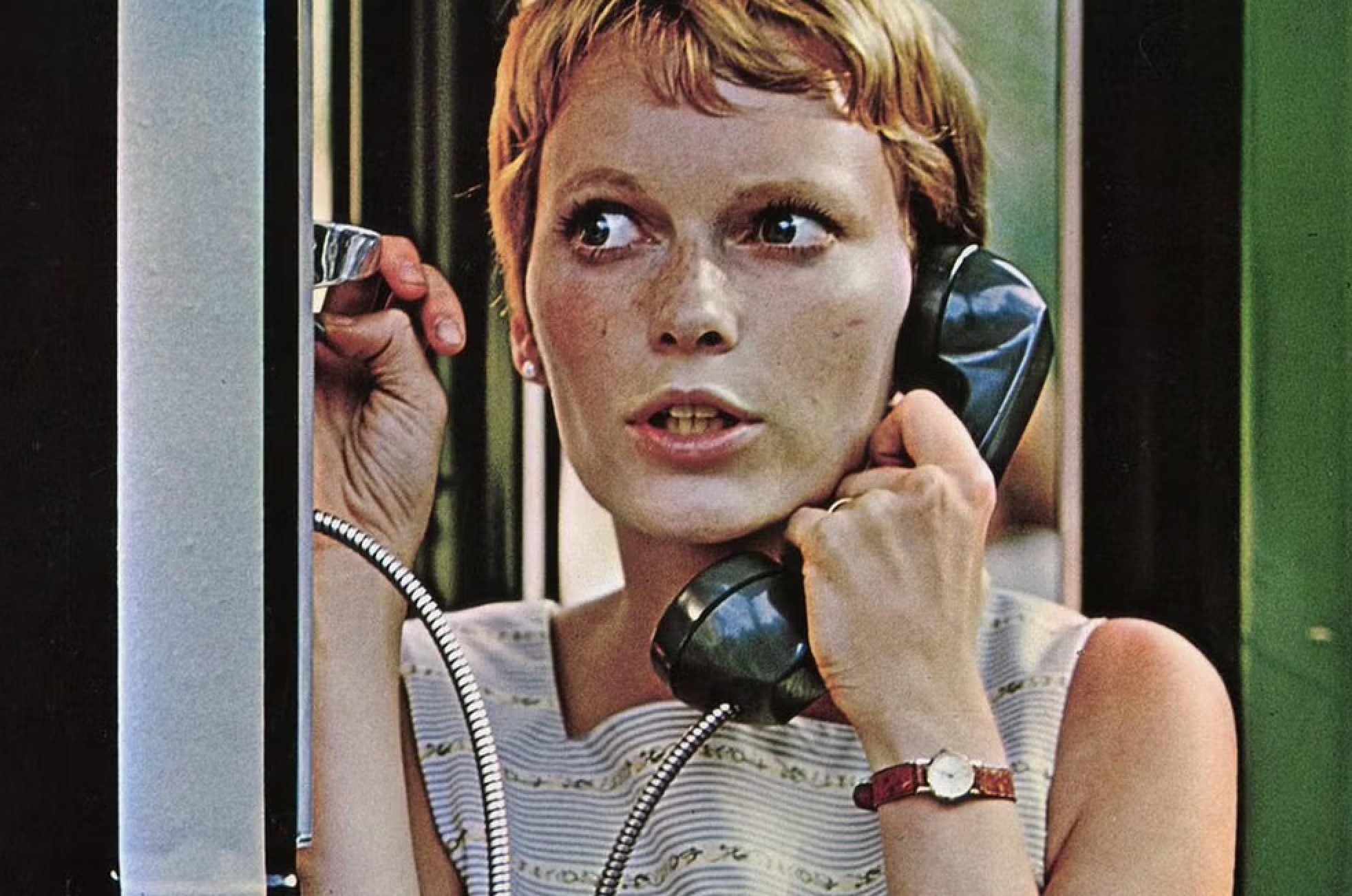 Style your short hair into a cute pixie cut like Mia Farrow’s in Rosemary’s Baby. (Source: IMDB)