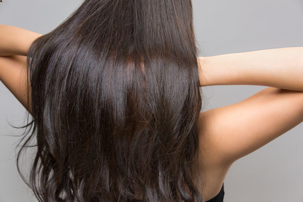 Close up of the back of healthy hair 