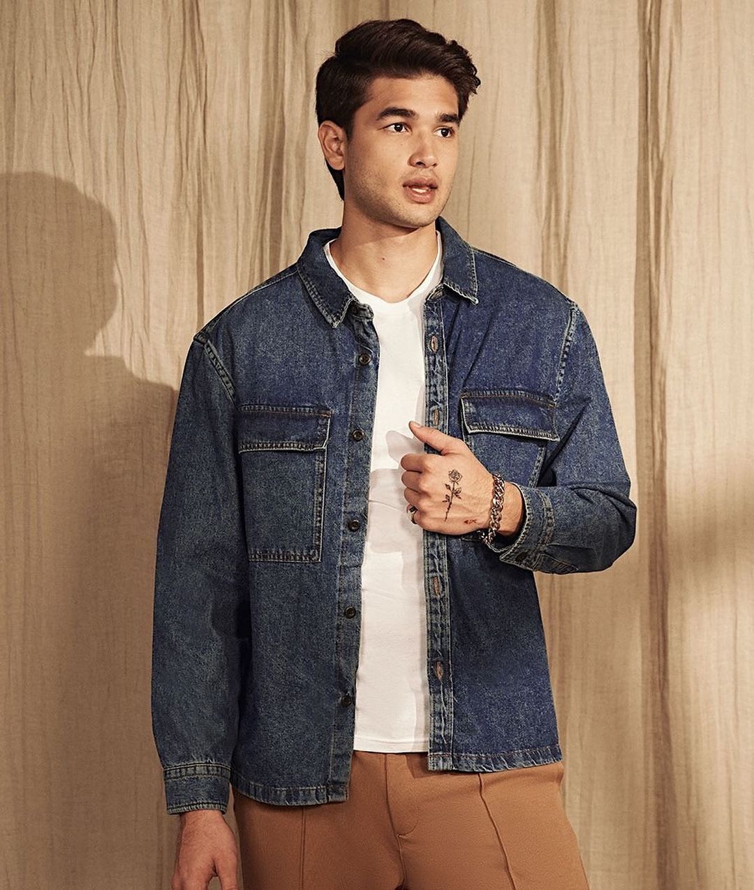 Filipino basketball player Kobe Paras in denim jacket