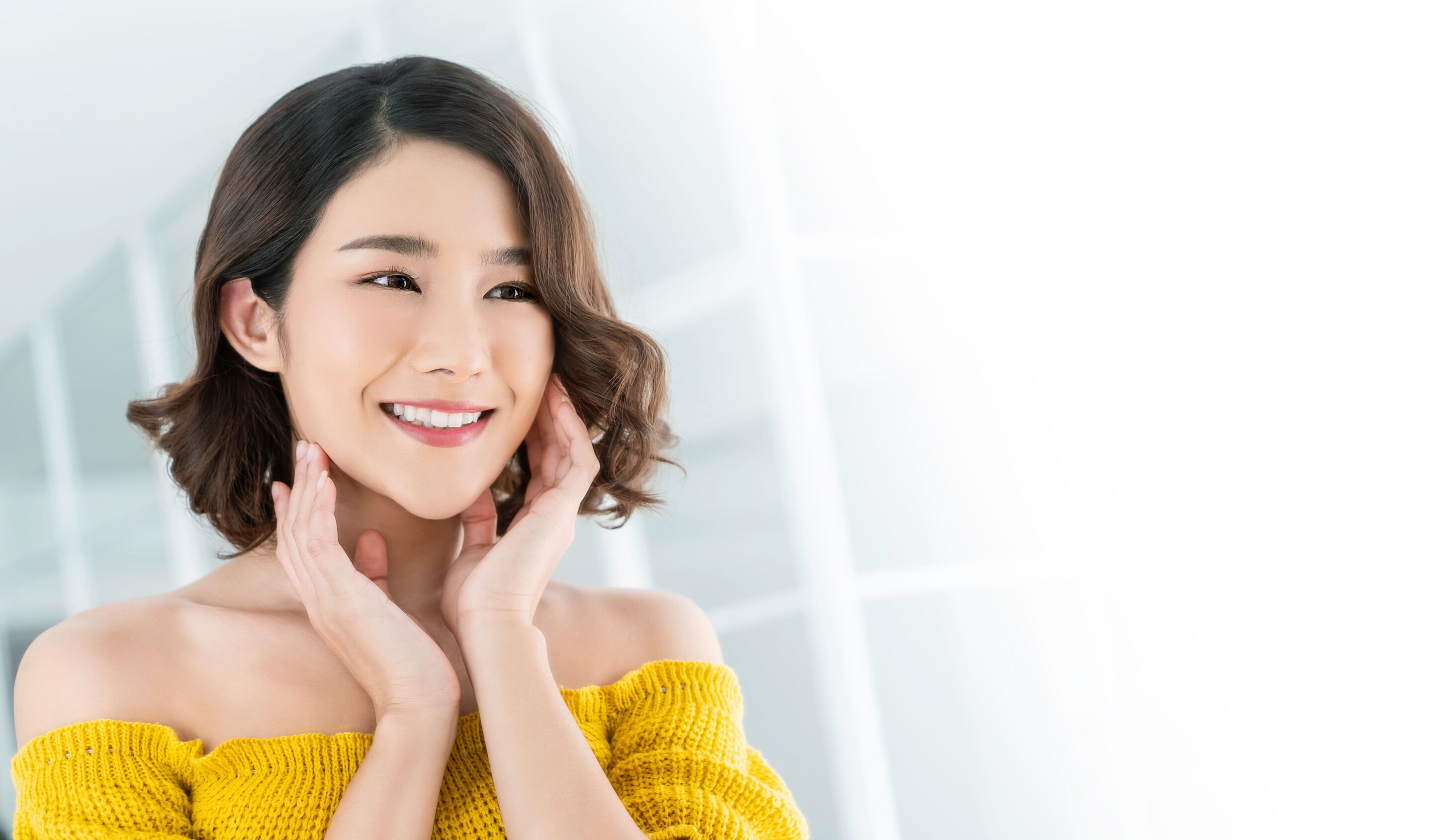 Pretty woman with a short hair