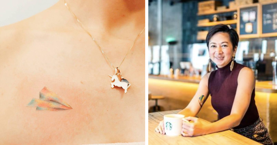 Plane tattoo on chest