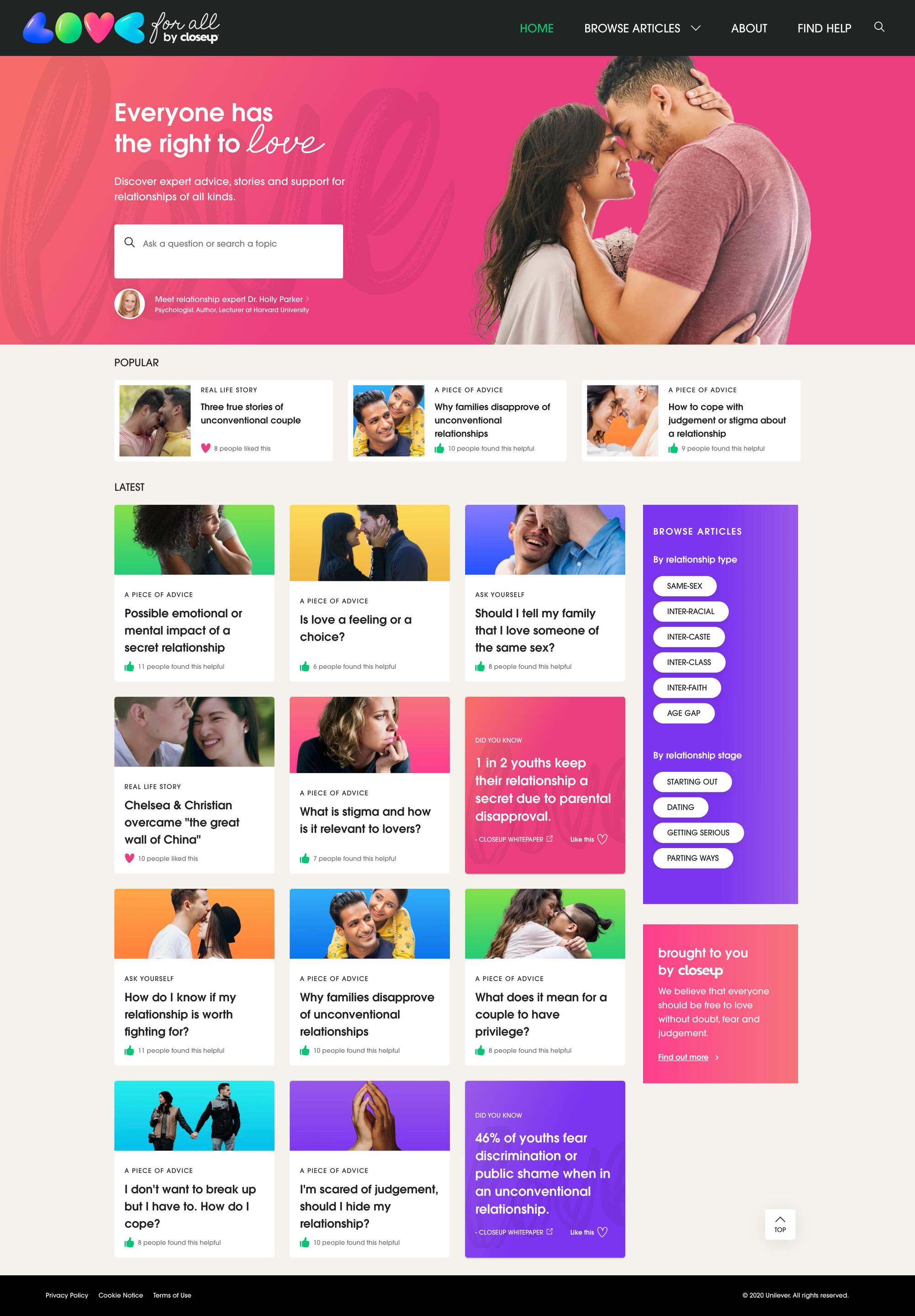 Screencap of website