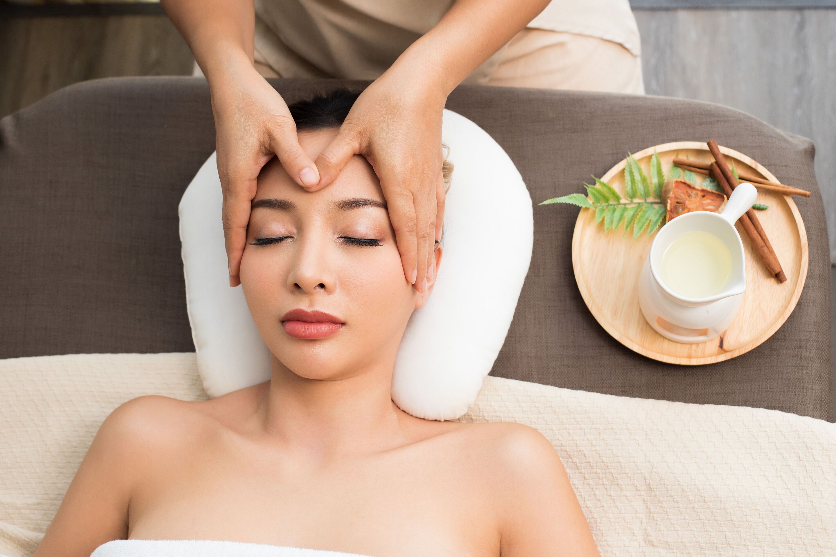 Woman getting massage.