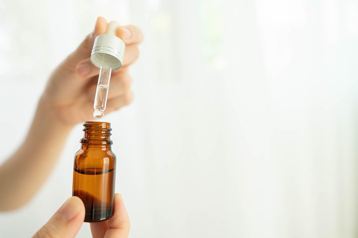 Skincare serum in dropper