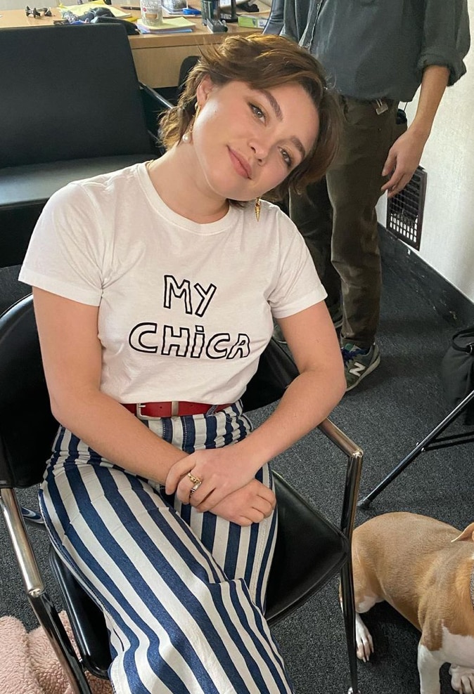 Florence Pugh wears a carefree version of a pixie cut