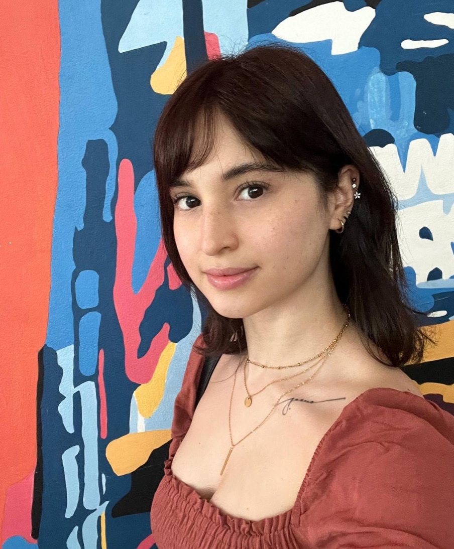 Coleen Garcia sports soft layers and curtain bangs
