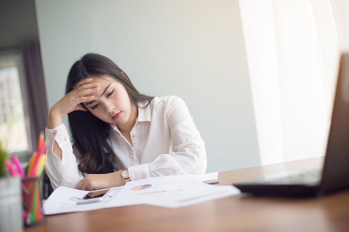 woman getting stressed