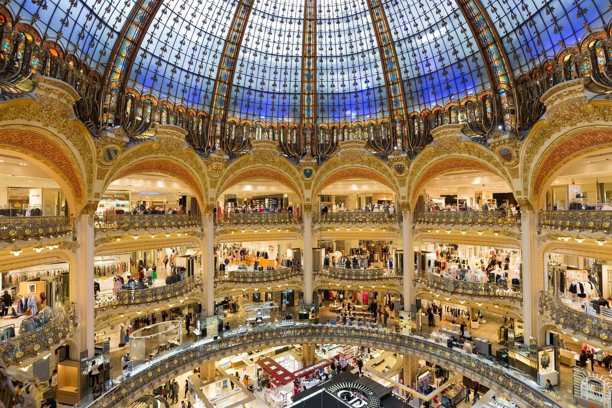 Luxury department store in art nouveau architecture